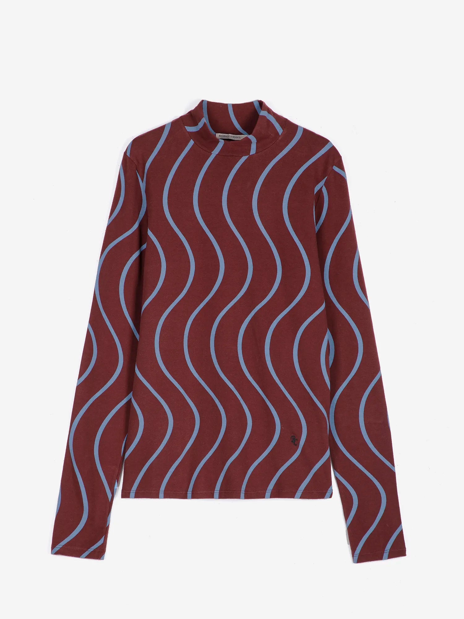 BOBO CHOSES Longsleeve "Psicodelic stripes" burgundy red