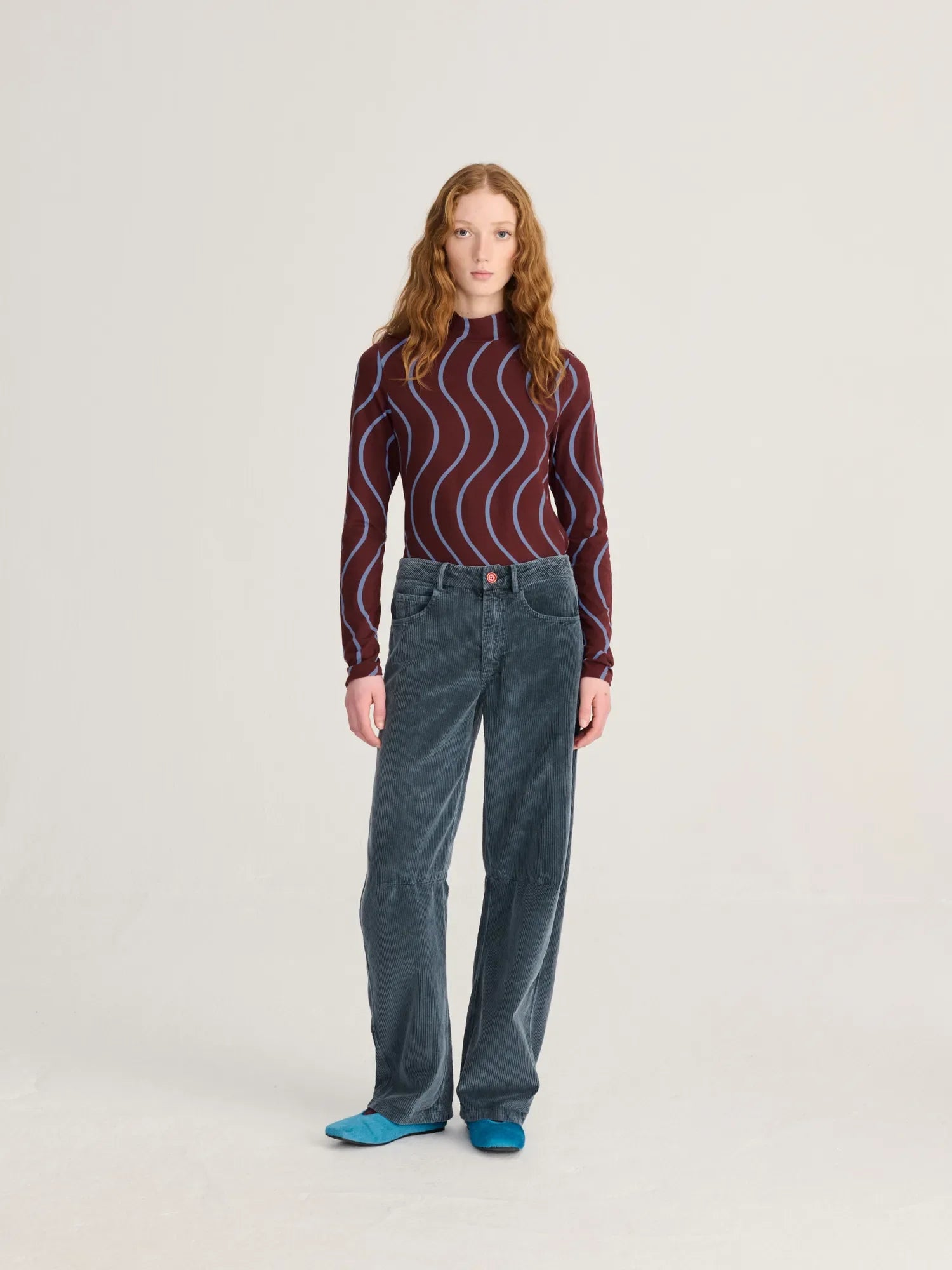 BOBO CHOSES Longsleeve "Psicodelic stripes" burgundy red