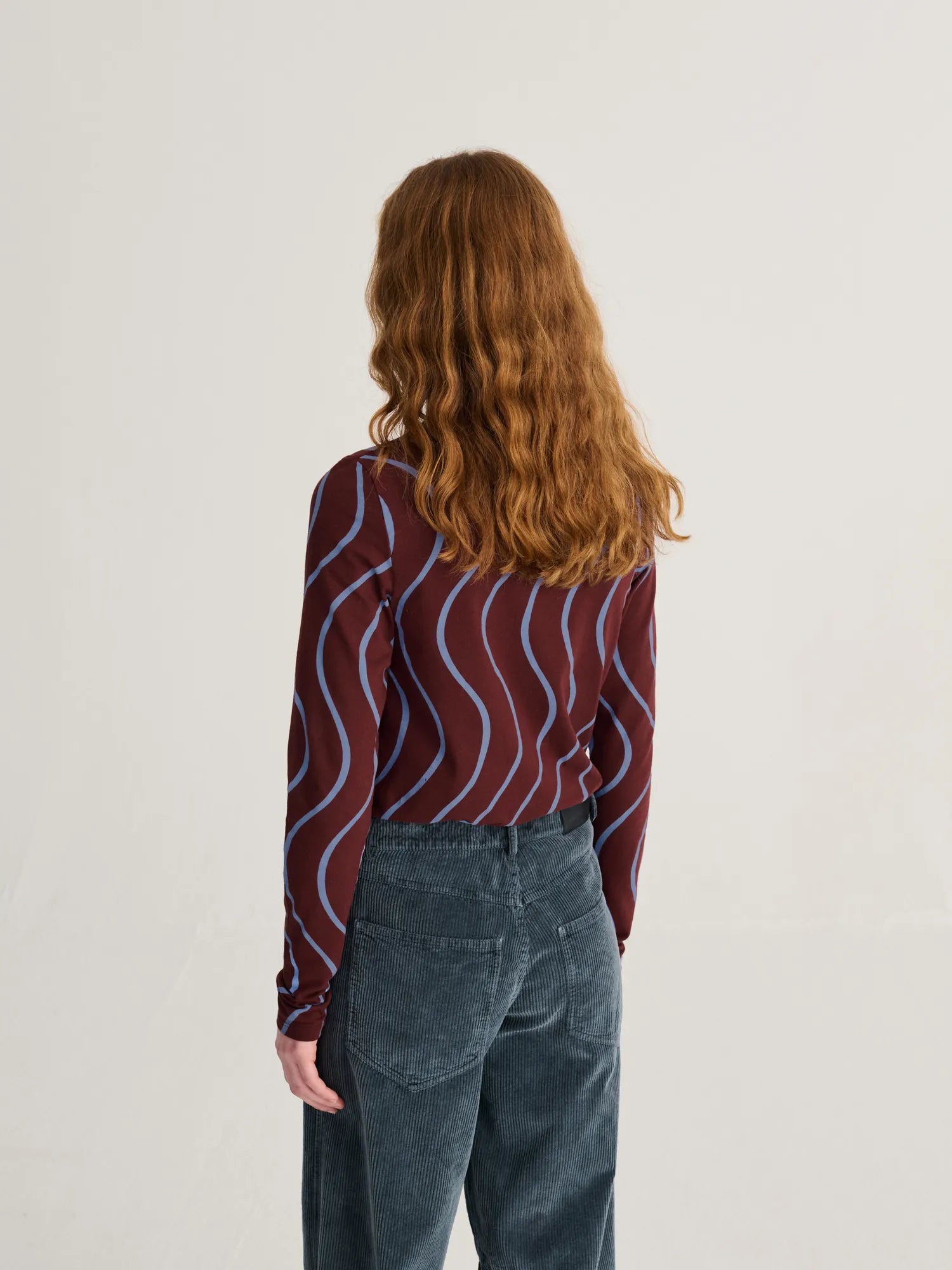 BOBO CHOSES Longsleeve "Psicodelic stripes" burgundy red