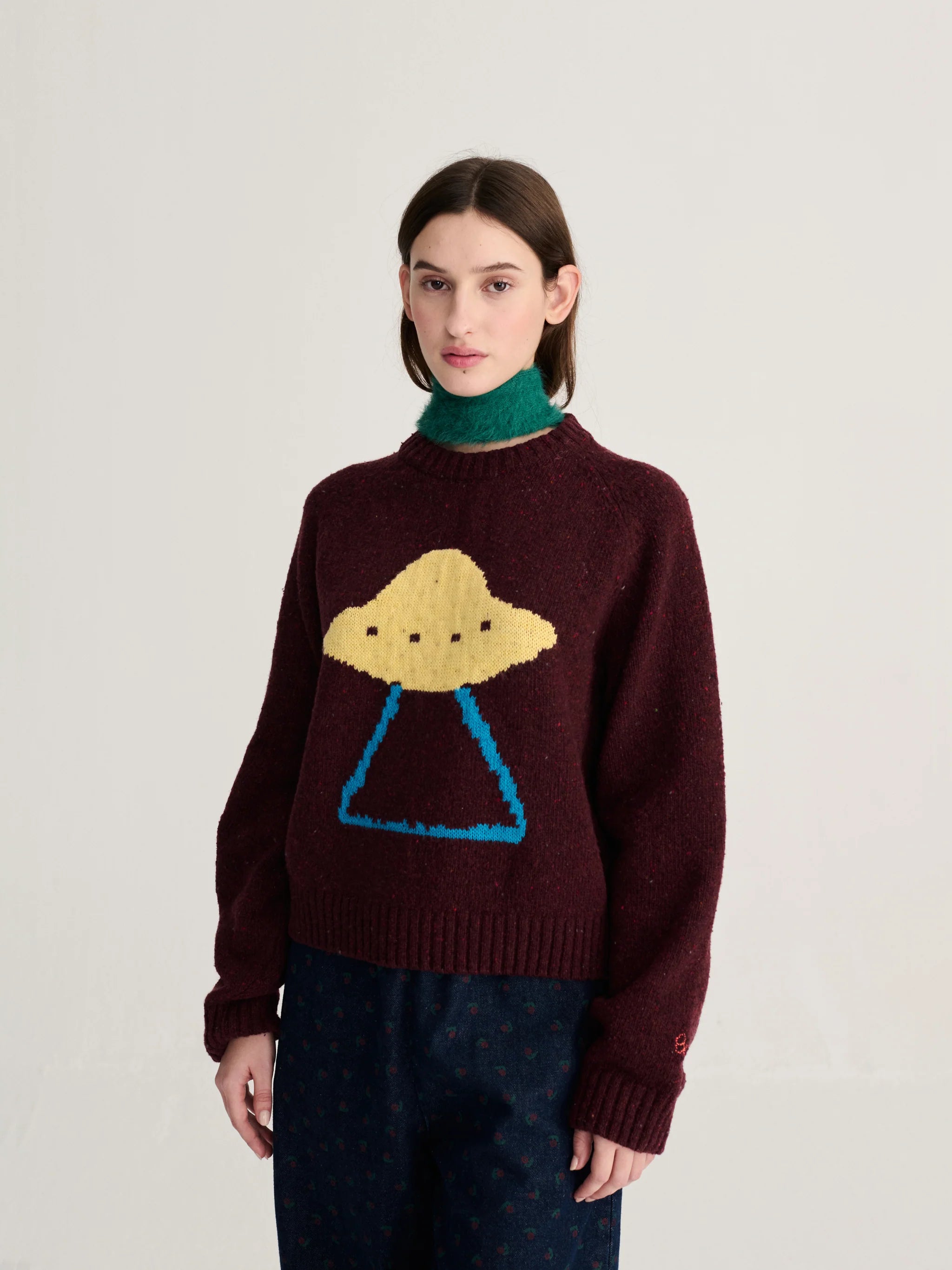 BOBO CHOSES Pullover "Pixel abduction" burgundy