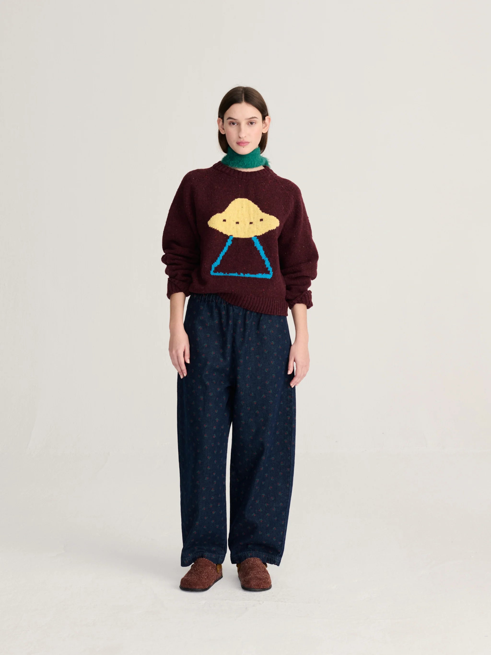 BOBO CHOSES Pullover "Pixel abduction" burgundy