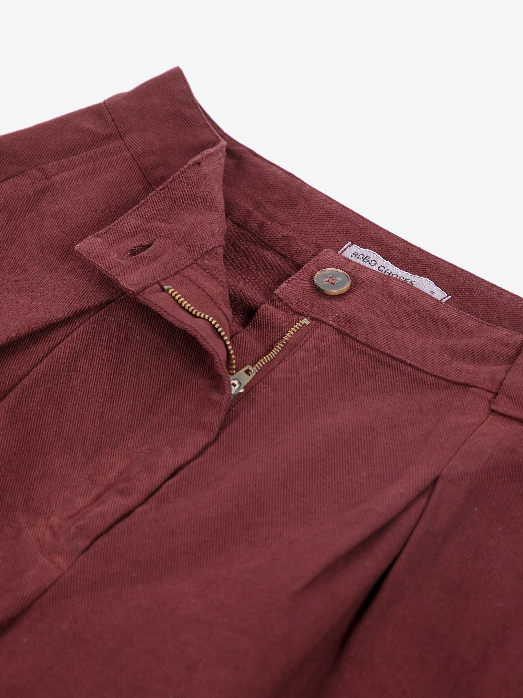 BOBO CHOSES Pants "Pleated Twill" dark brown