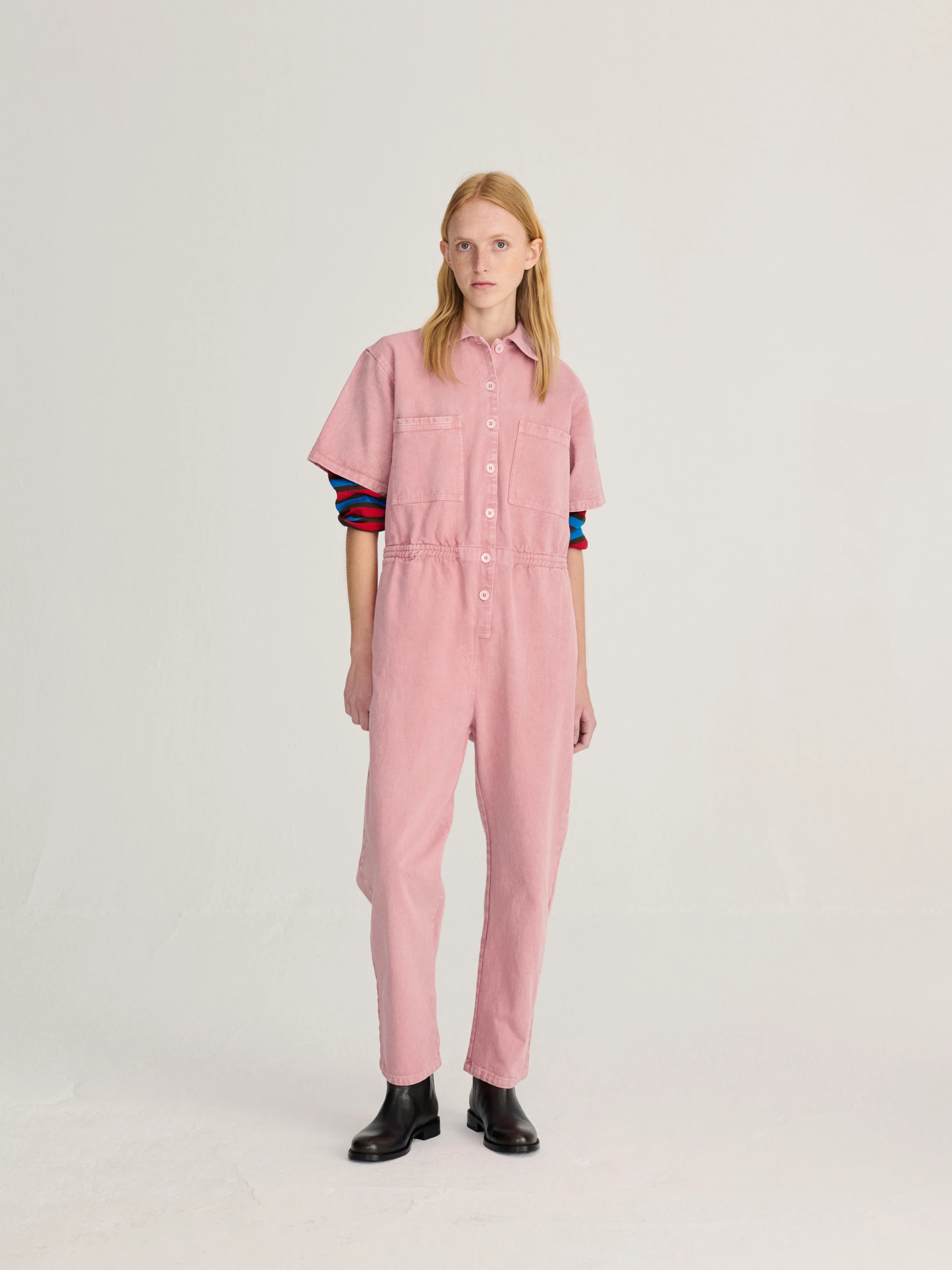BOBO CHOSES Overall "Embroidery Twill" pink
