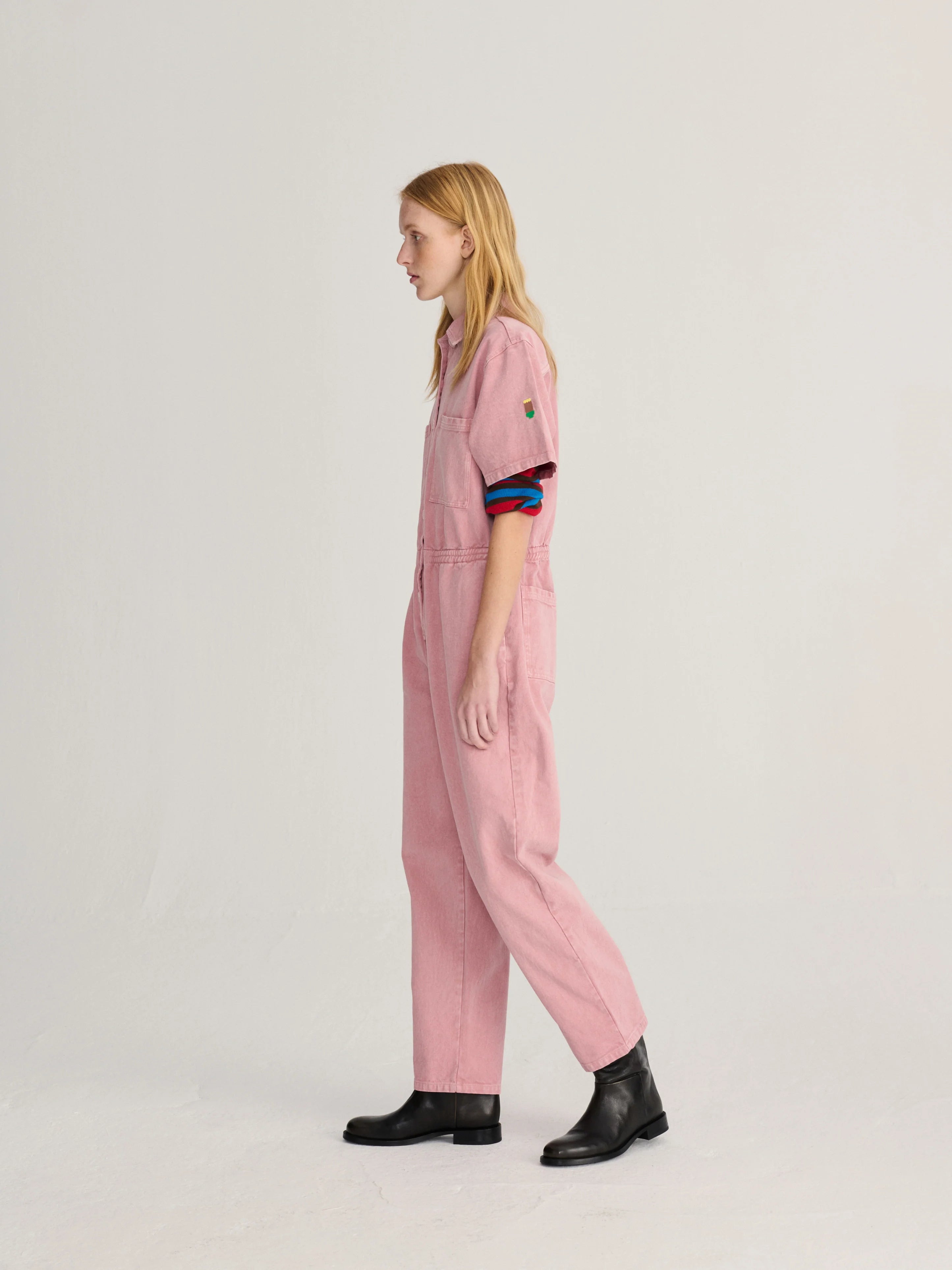BOBO CHOSES Overall "Embroidery Twill" pink