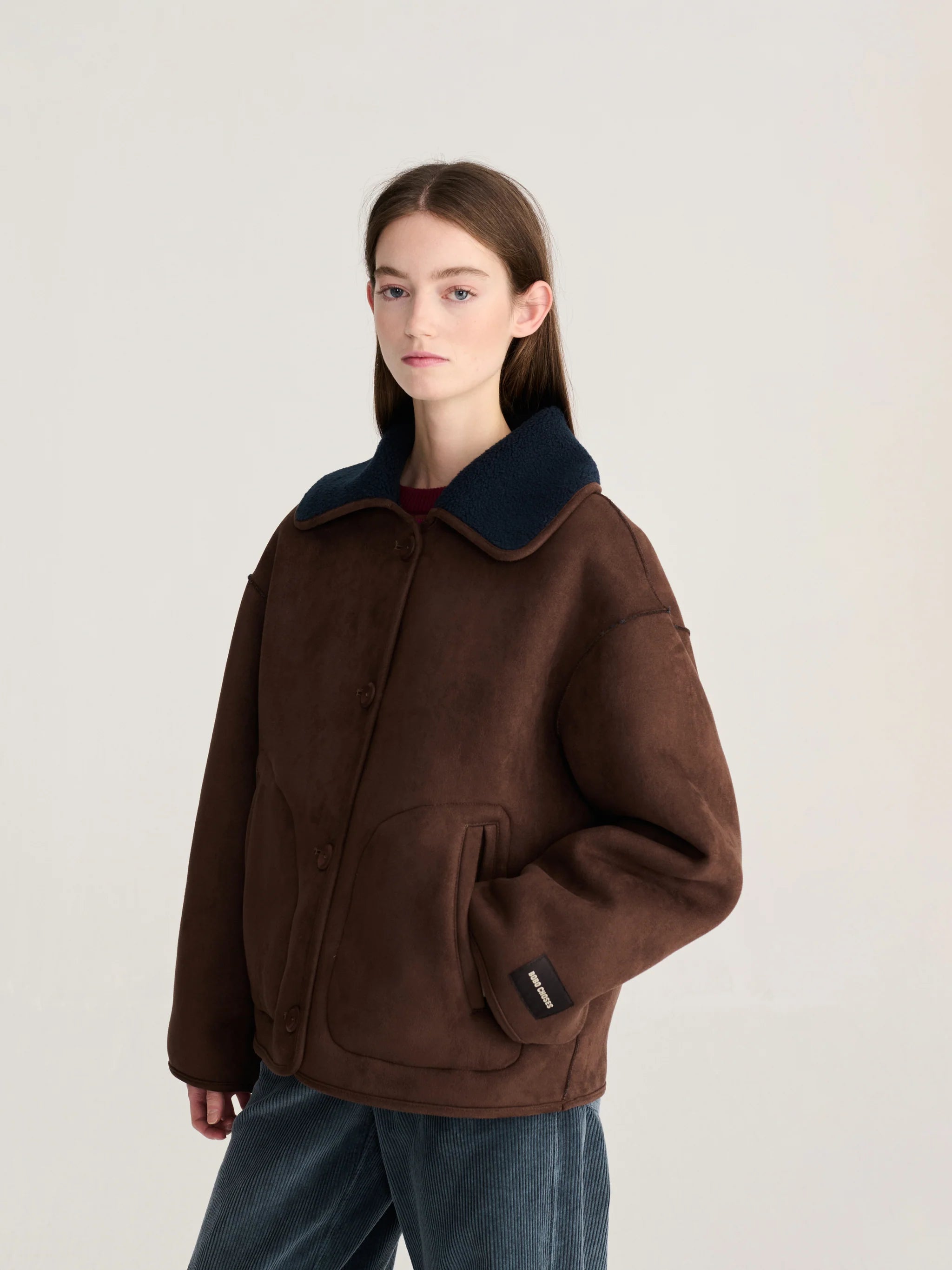 BOBO CHOSES Jacket "Soft Sherpa" dark brown