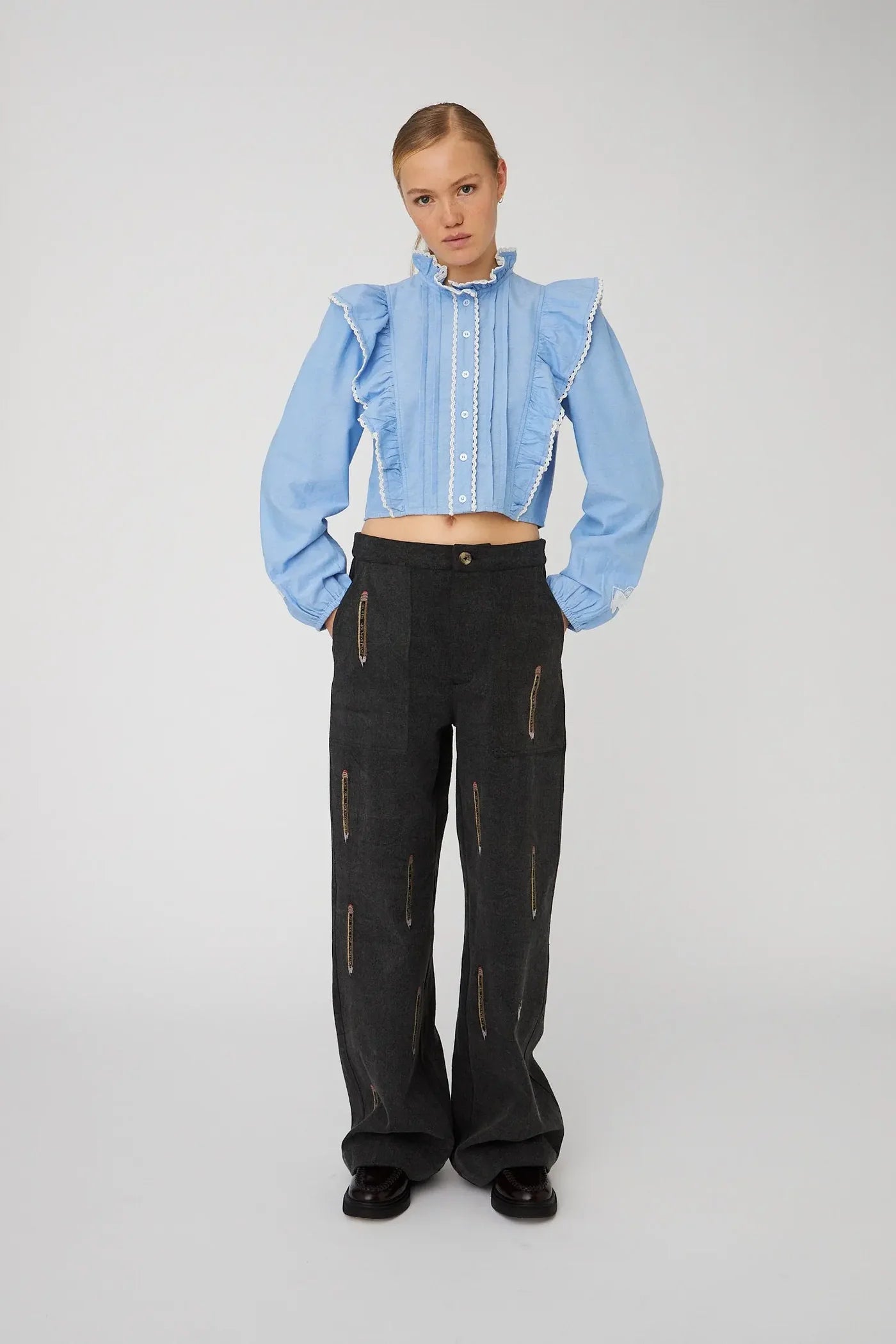 STELLA NOVA Pants "Back to school" almost black