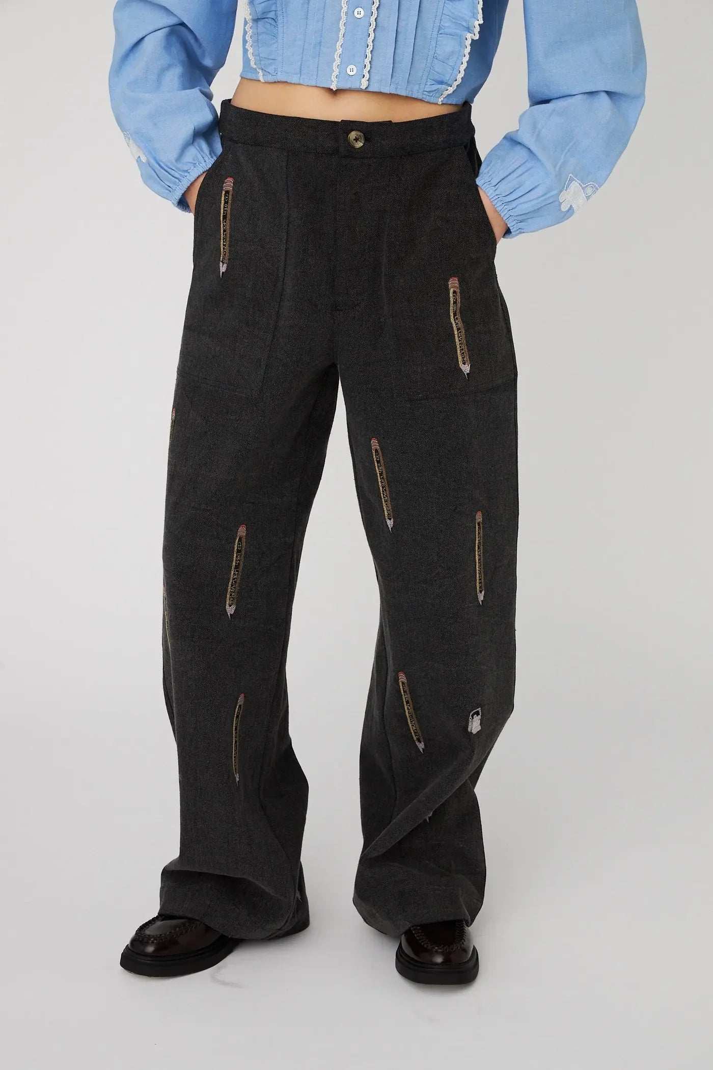 STELLA NOVA Pants "Back to school" almost black
