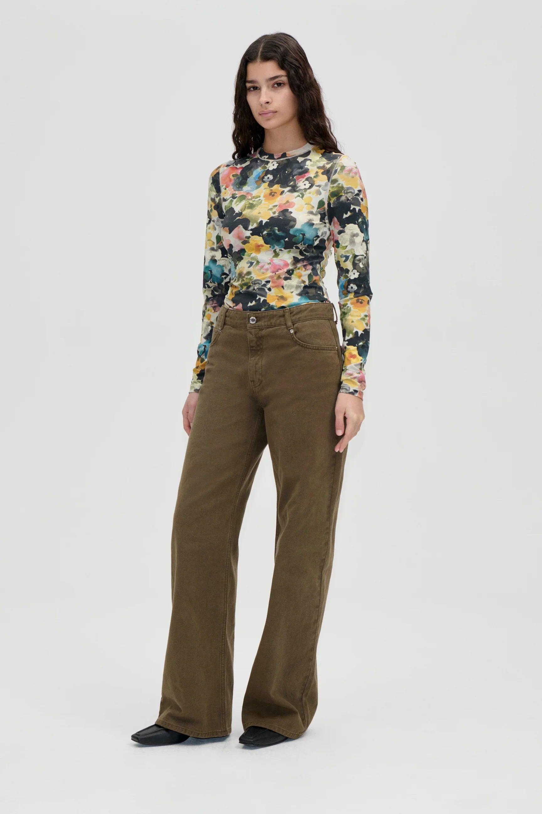 STINE GOYA Pants "Ephemeral bloom" khaki