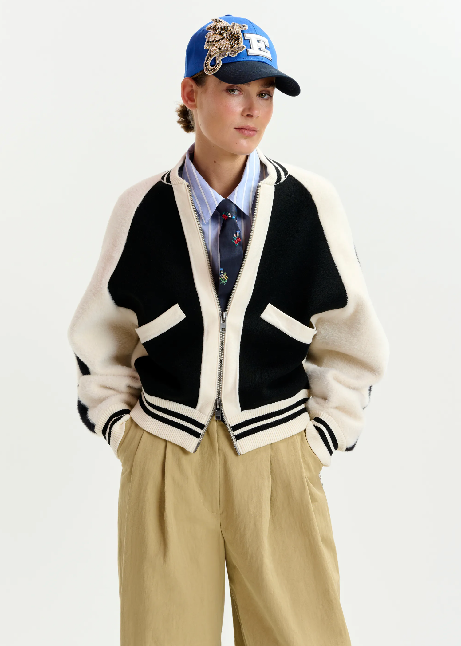 ESSENTIEL ANTWERP Cardigan "Idol" black/white