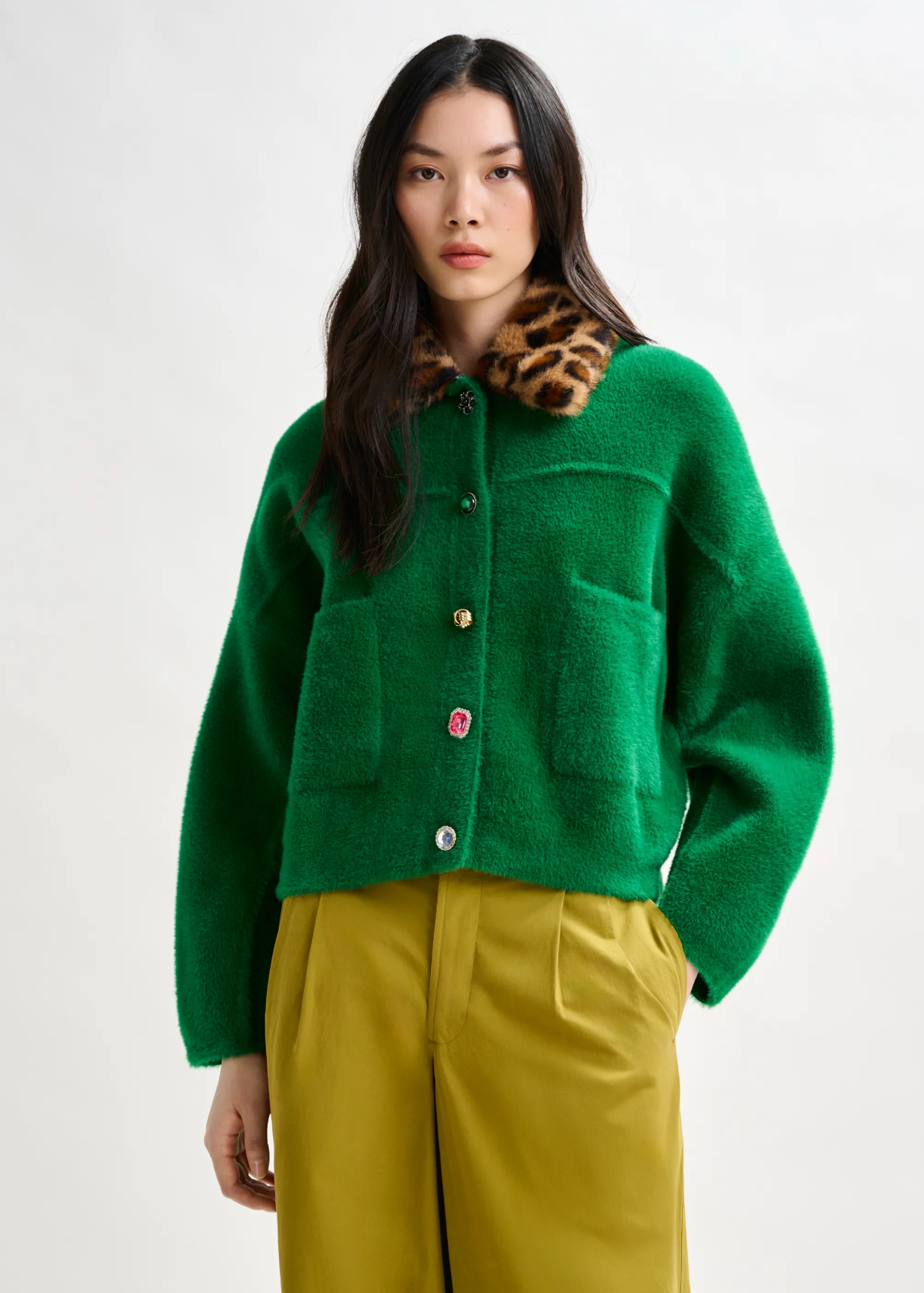 ESSENTIEL ANTWERP Cardigan "Intention" green