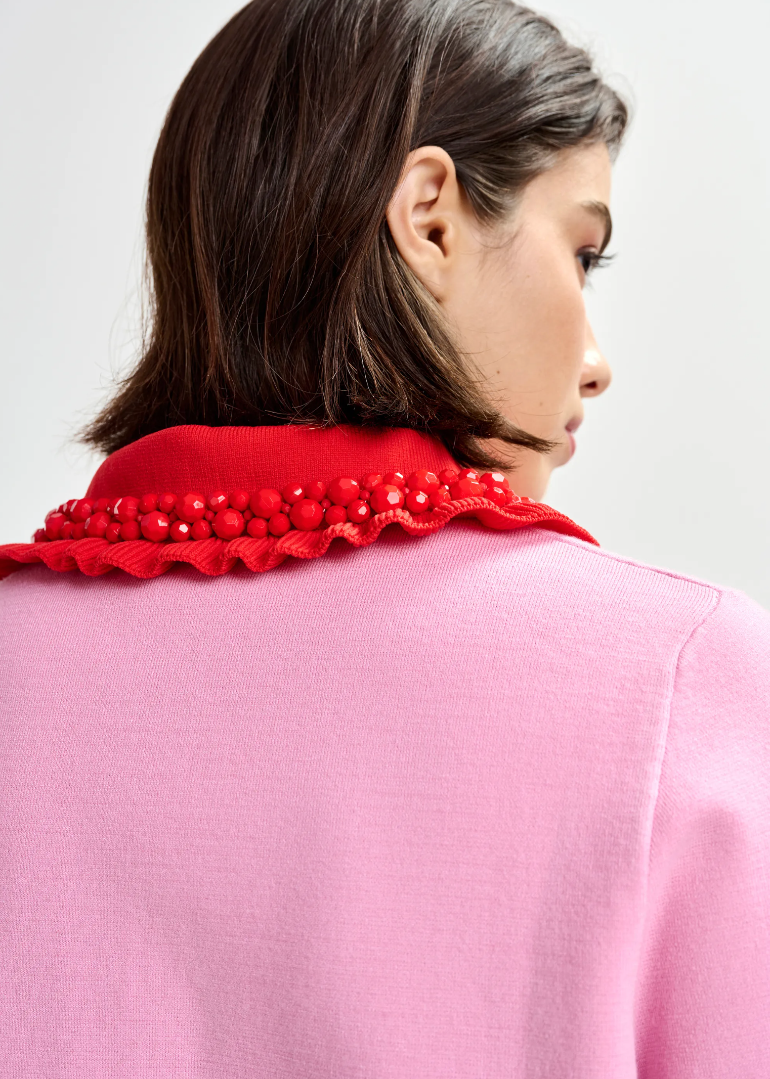 ESSENTIEL ANTWERP Knit Polo "Jewelry" cotton candy