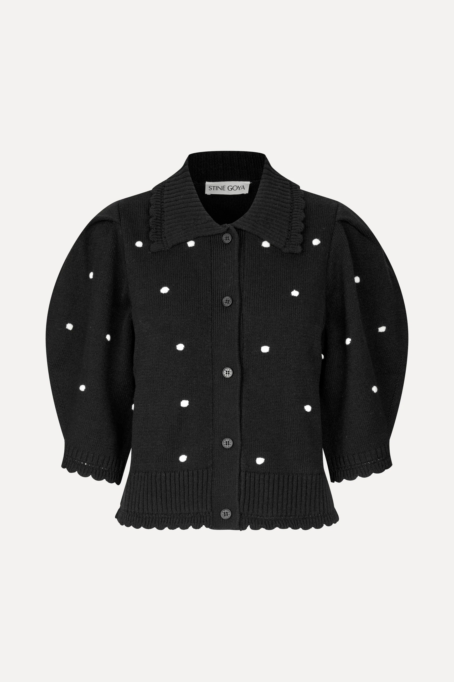 STINE GOYA Polo Cardigan "Midnight bobbles"