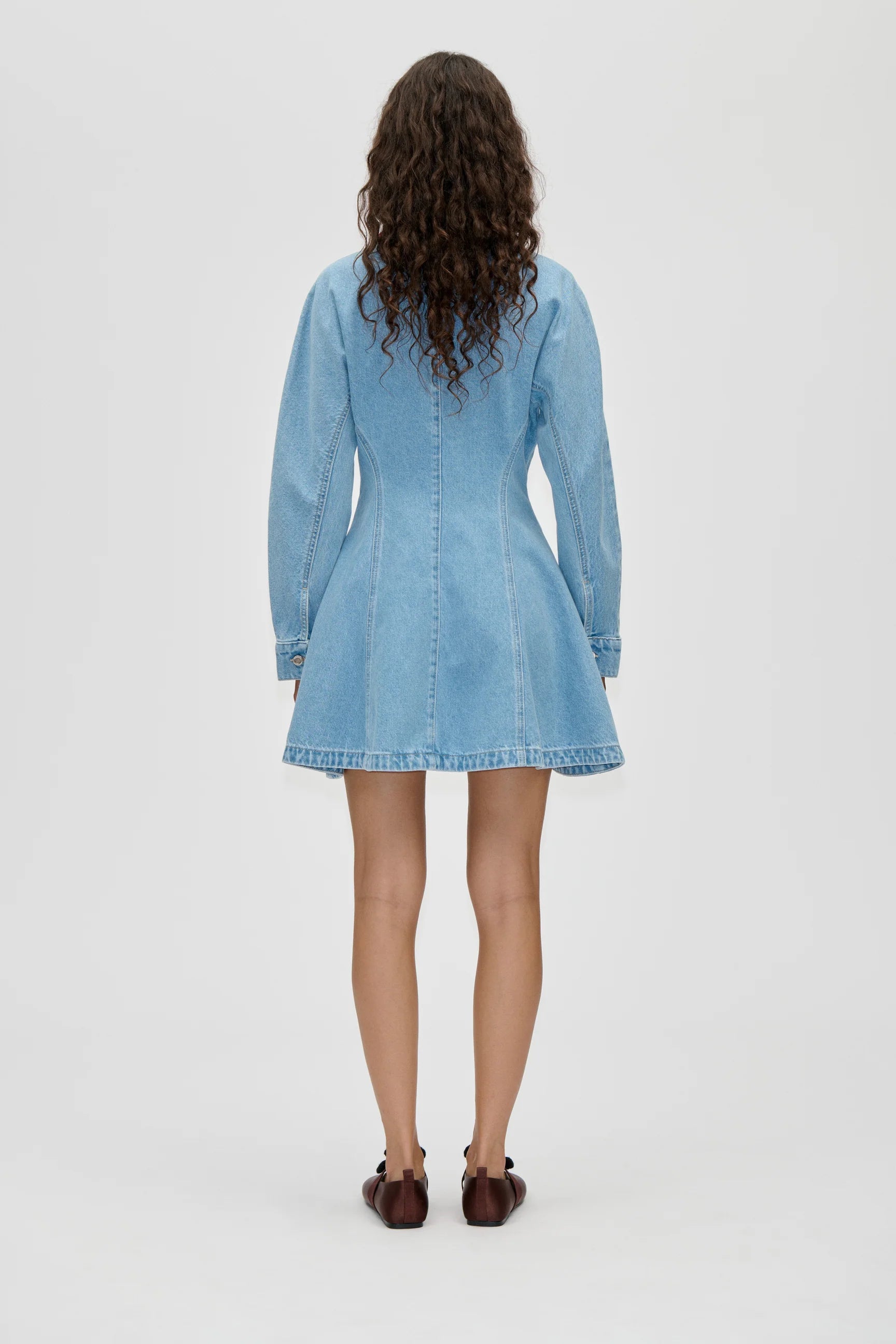 STINE GOYA Mini dress collared, denim blue