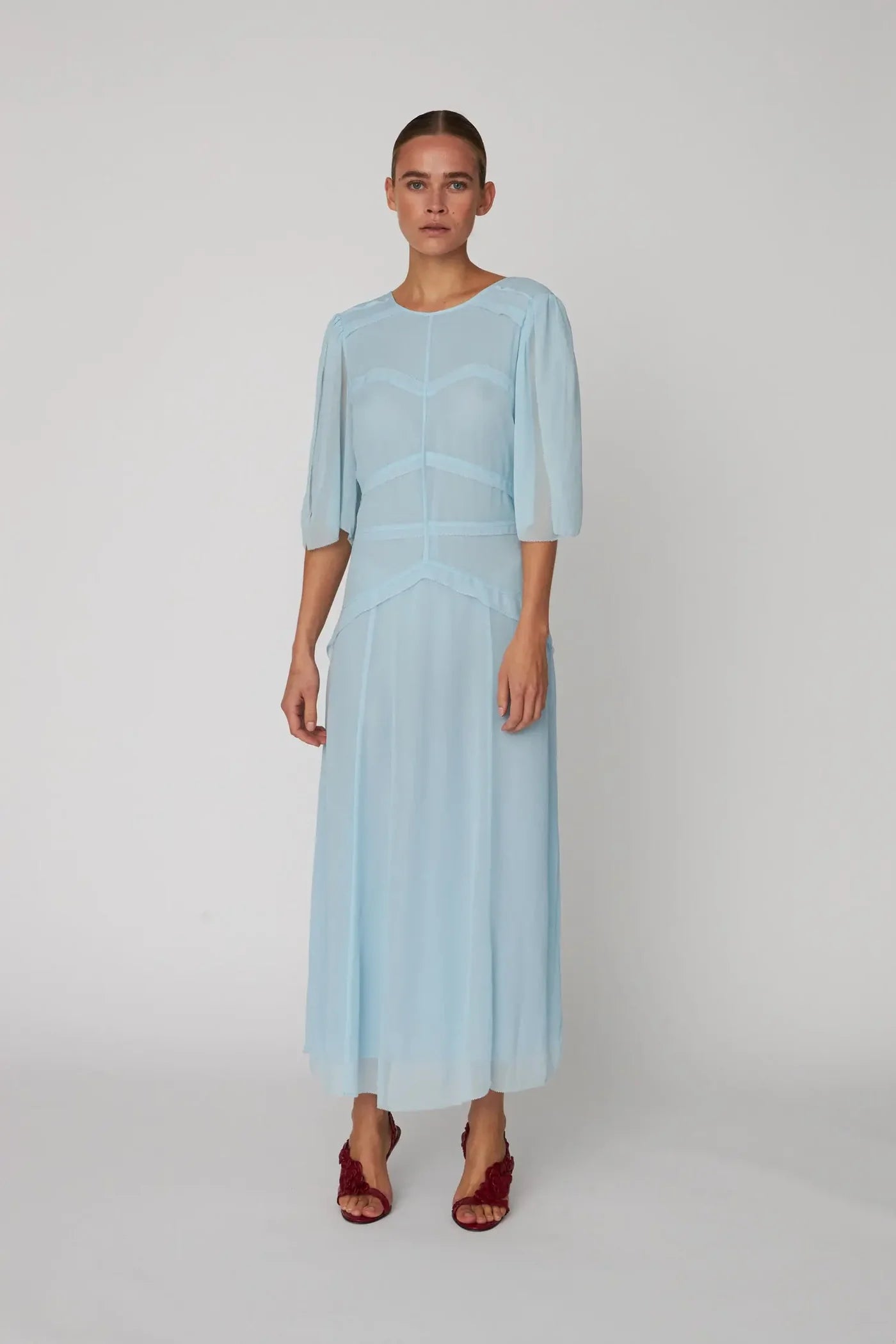 STELLA NOVA Dress "Crepe Chiffon" clear blue STELLA NOVA Dress "Crepe Chiffon" clear blue