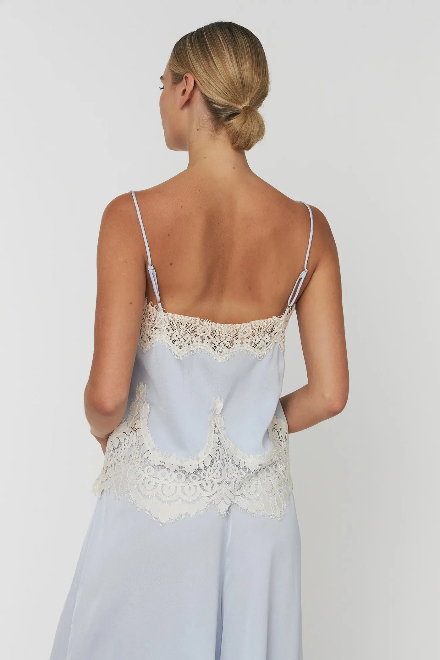 STELLA NOVA Lace Top dust blue