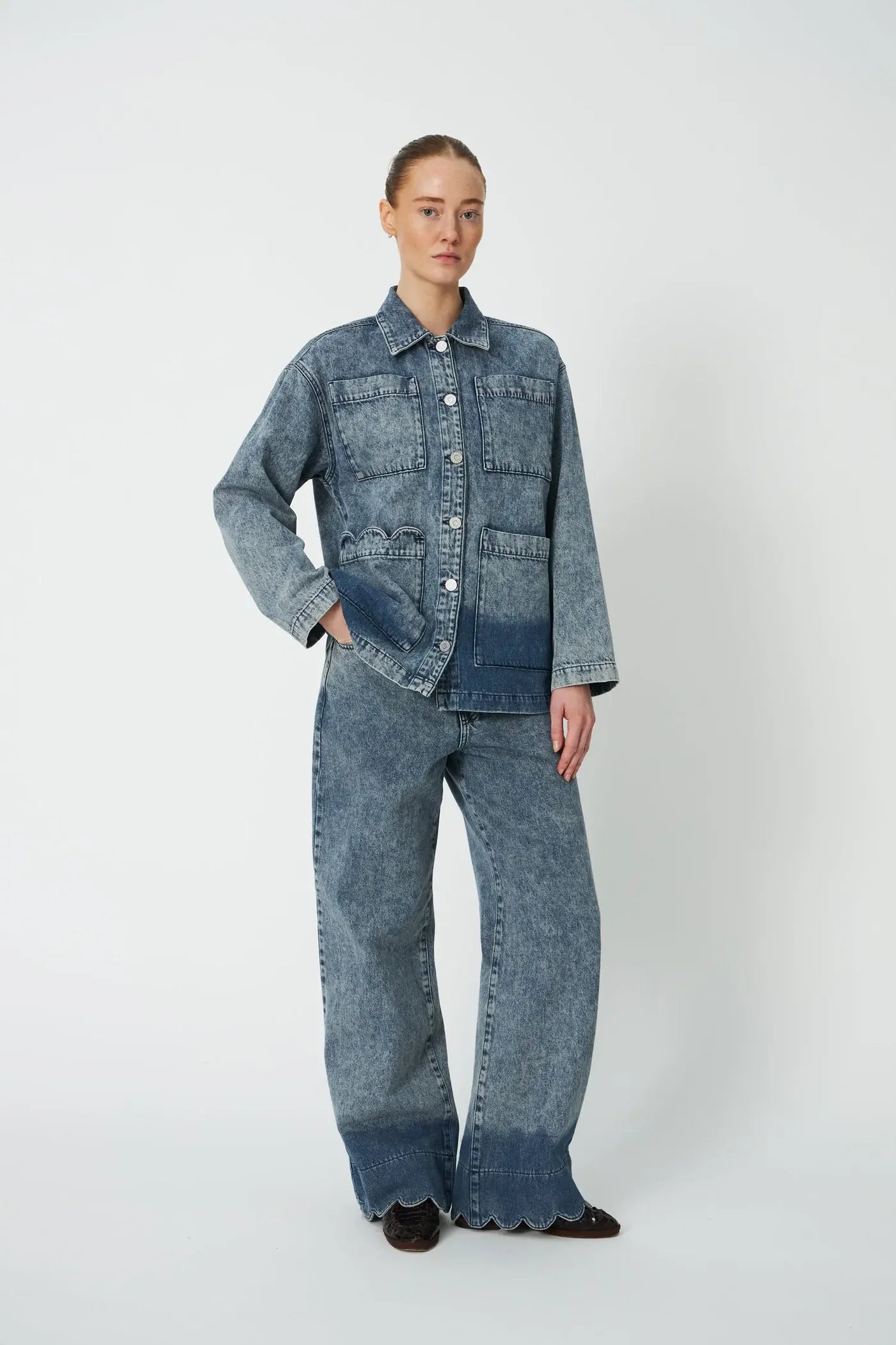 STELLA NOVA Shirt "Dip dye denim" blue