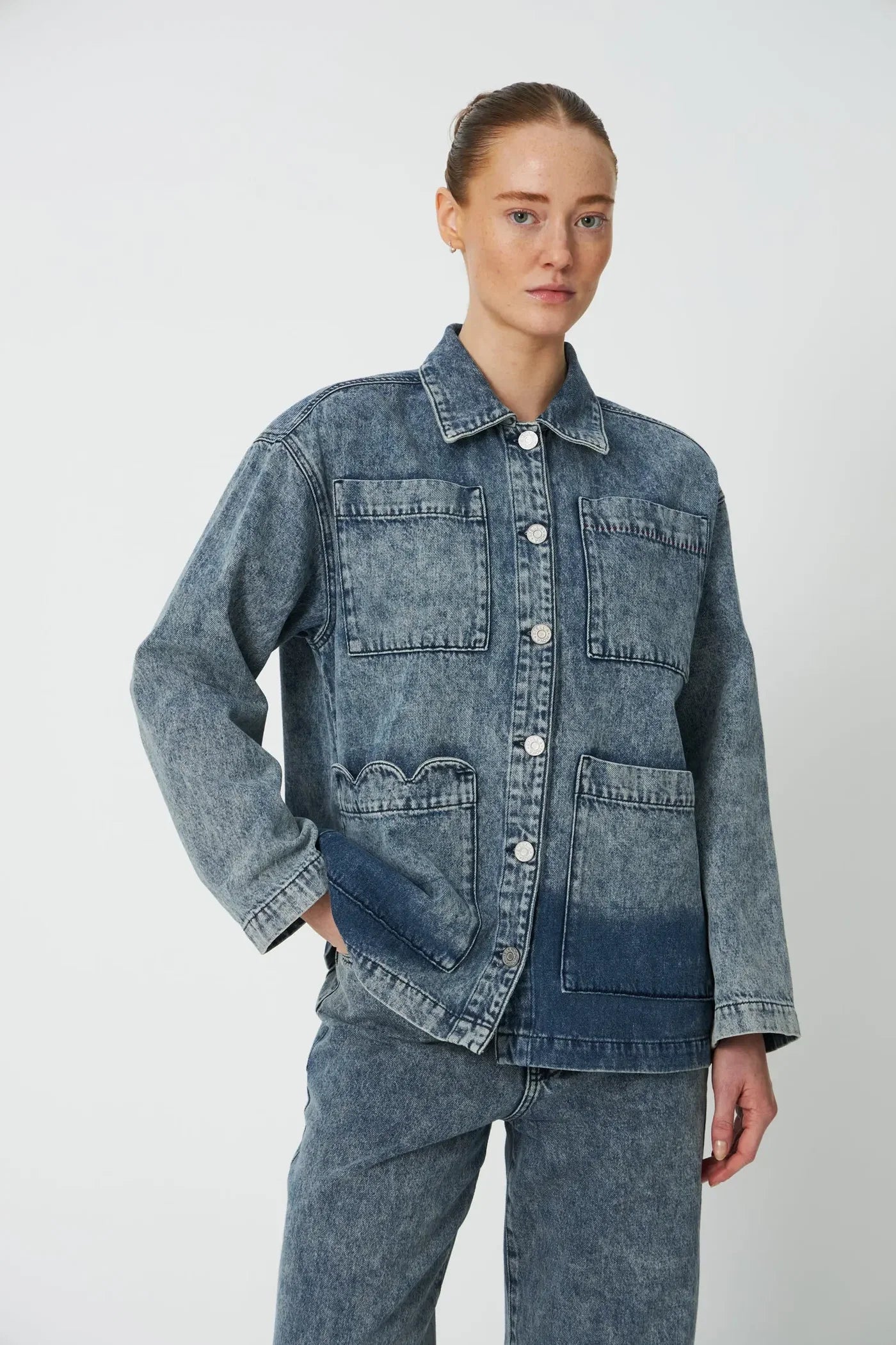 STELLA NOVA Shirt "Dip dye denim" blue