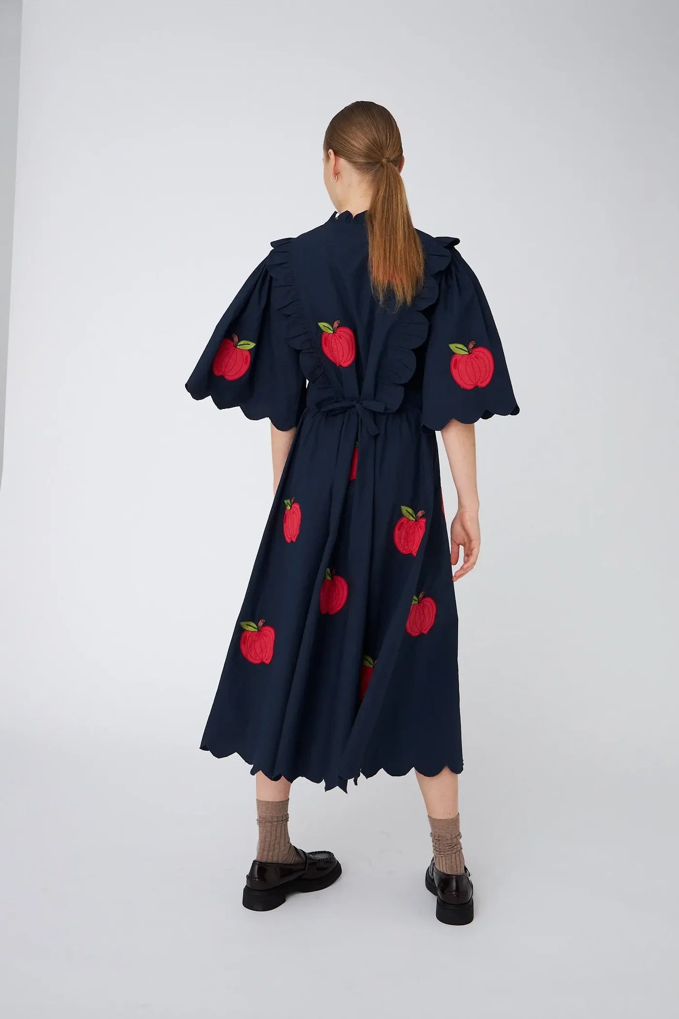 STELLA NOVA Embroidered cotton midi dress