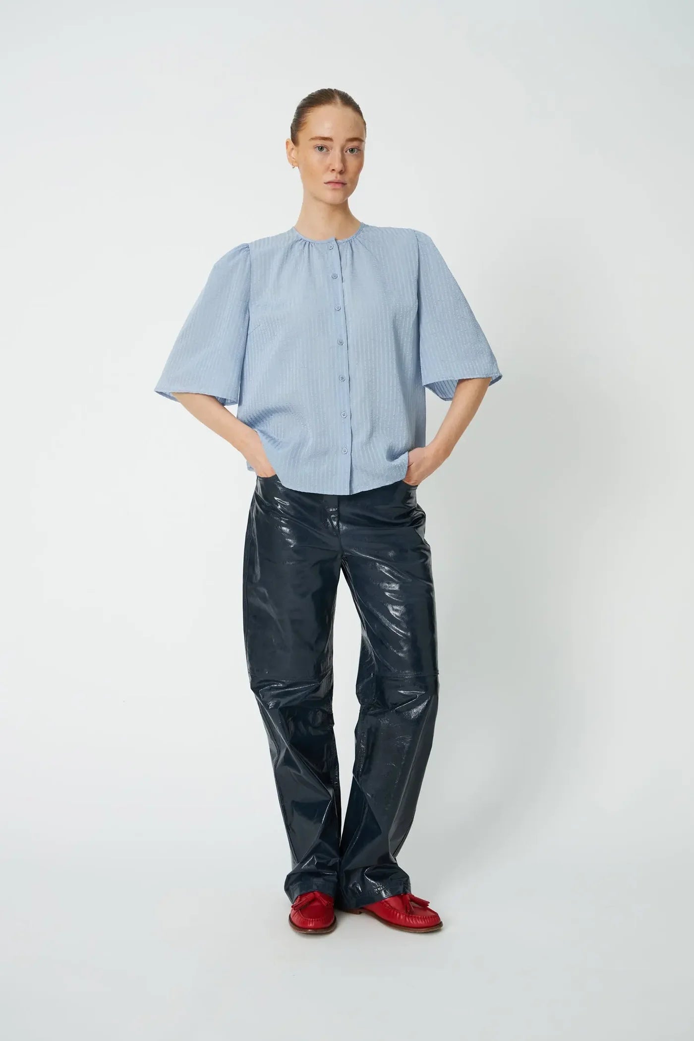 STELLA NOVA Blouse "Frill" dowe blue