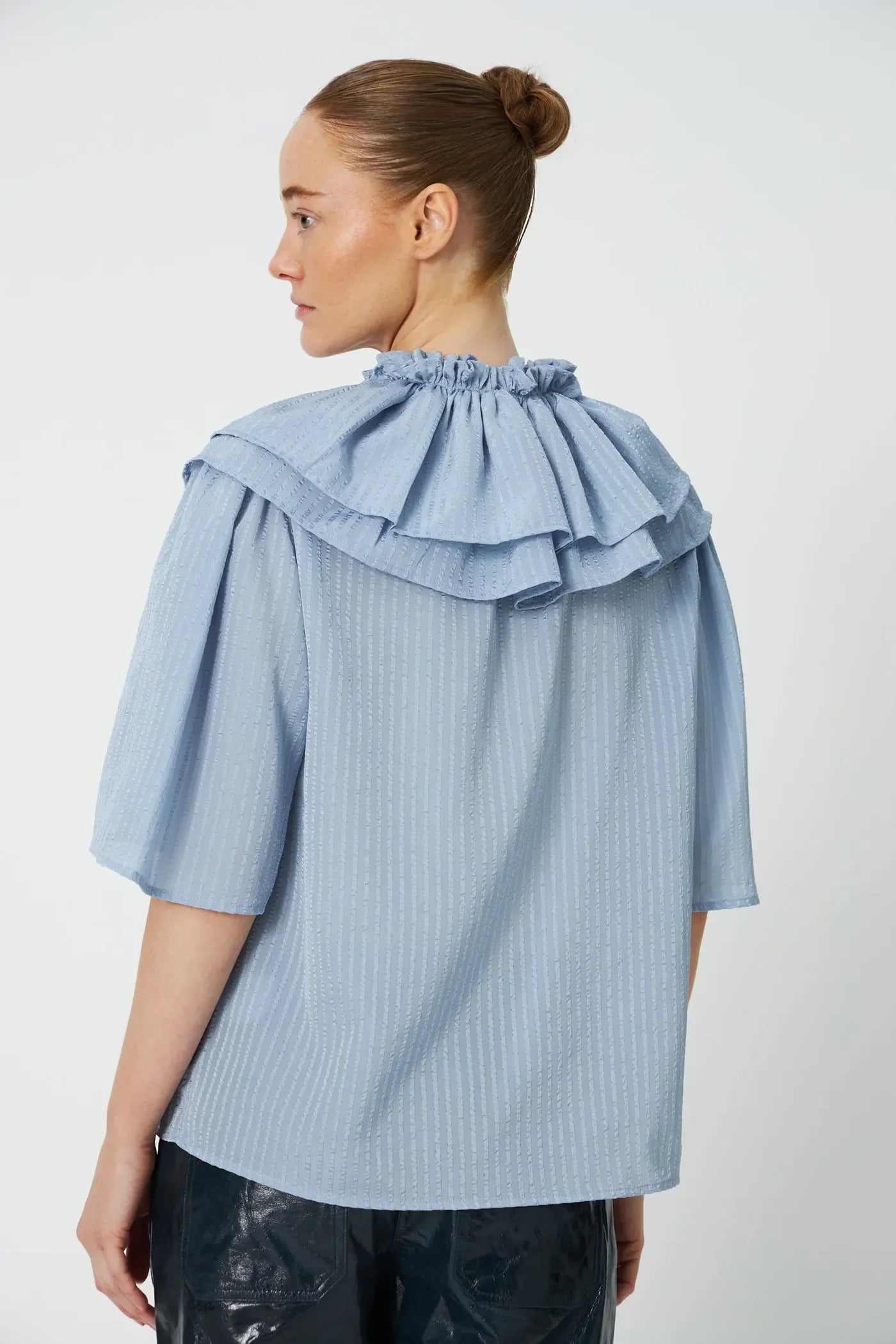 STELLA NOVA Blouse "Frill" dowe blue