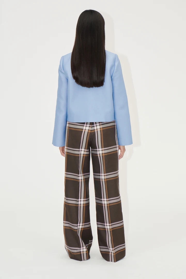 Stine Goya Front Pleat Long Straight Pants - Weaved Checks