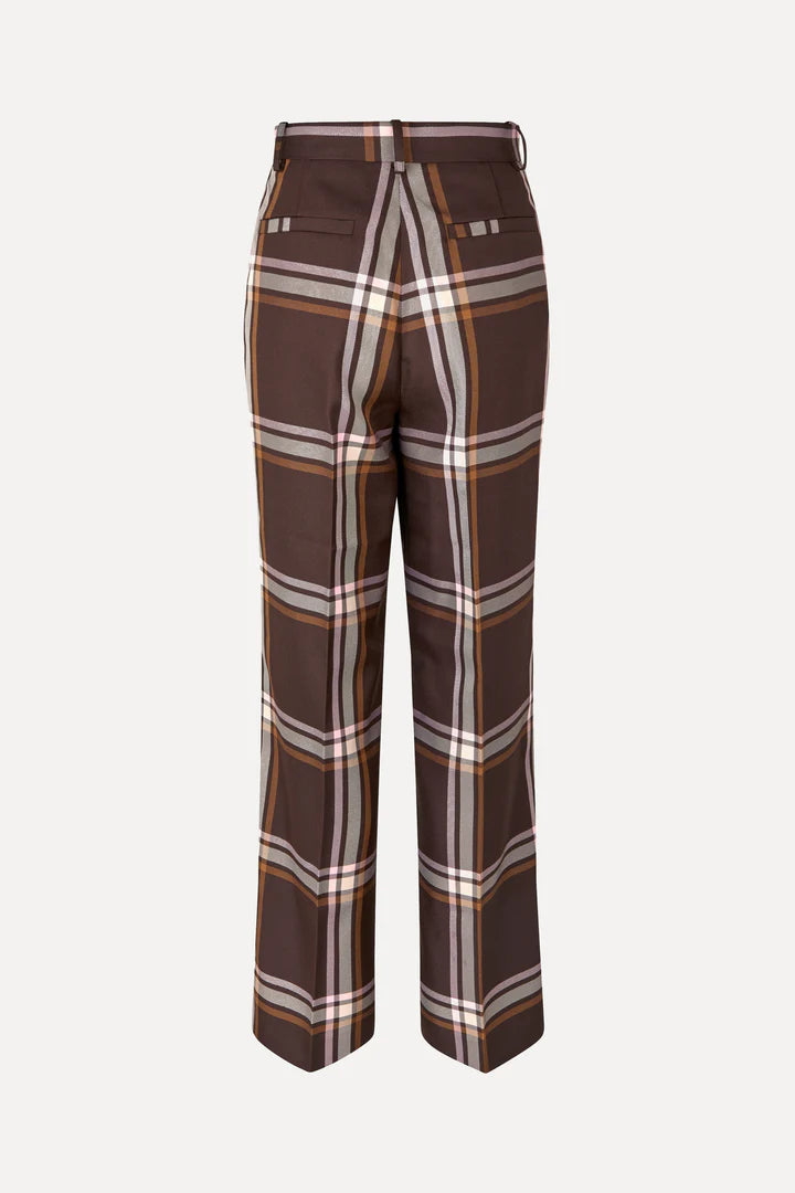 Stine Goya Front Pleat Long Straight Pants - Weaved Checks