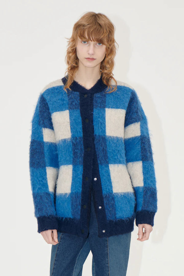 Stine Goya Gingham Check Bomber - Blue Gingham Check