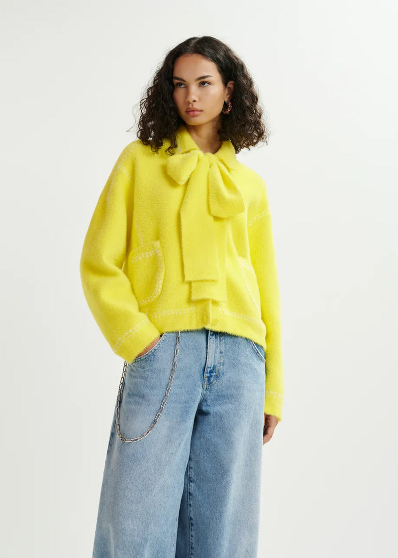 Essentiel Cardigan "Hoops" yellow