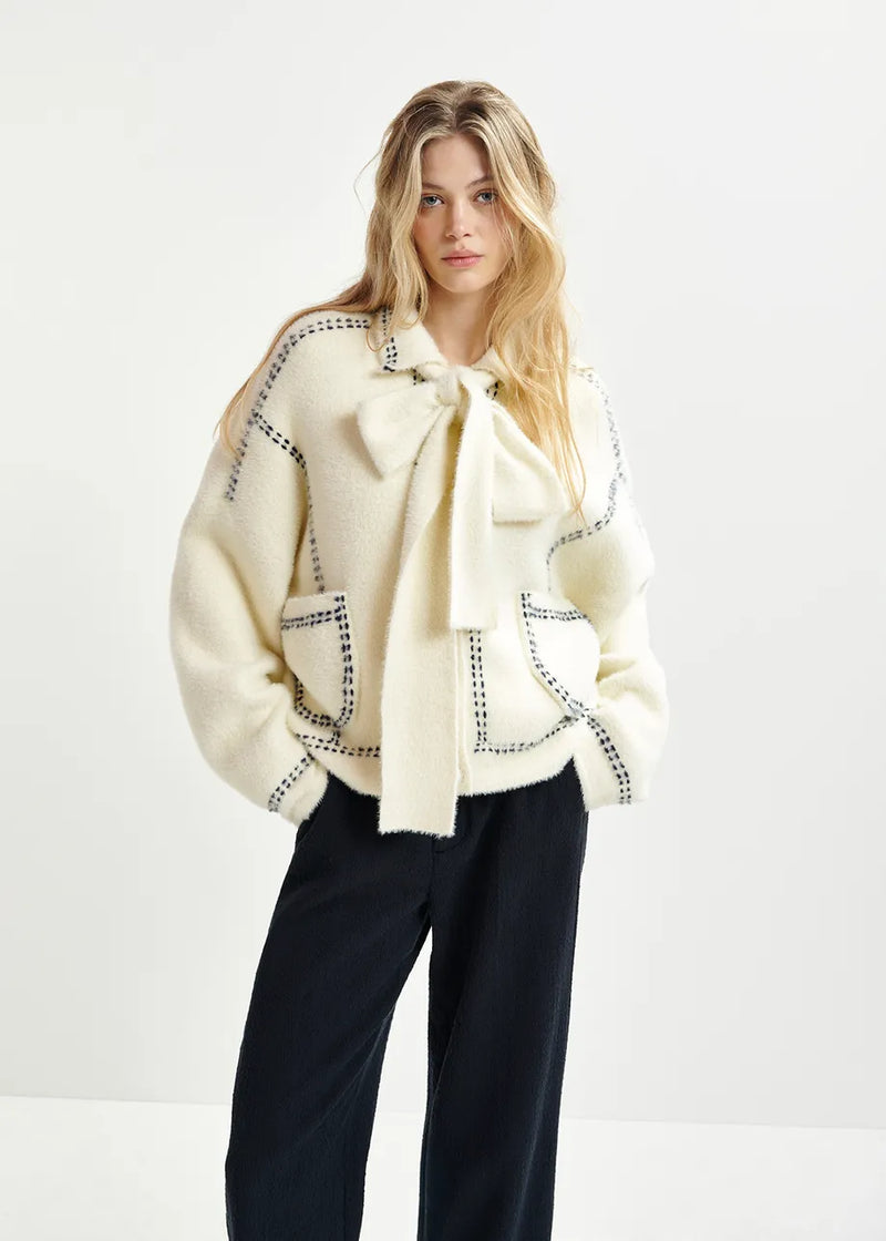 Essentiel Antwerp Cardigan "Hoops" offwhite