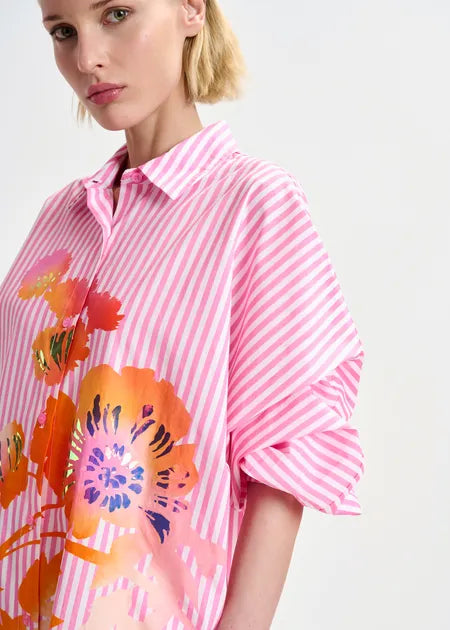 Essentiel Antwerp Dress "Hoses" foil pink