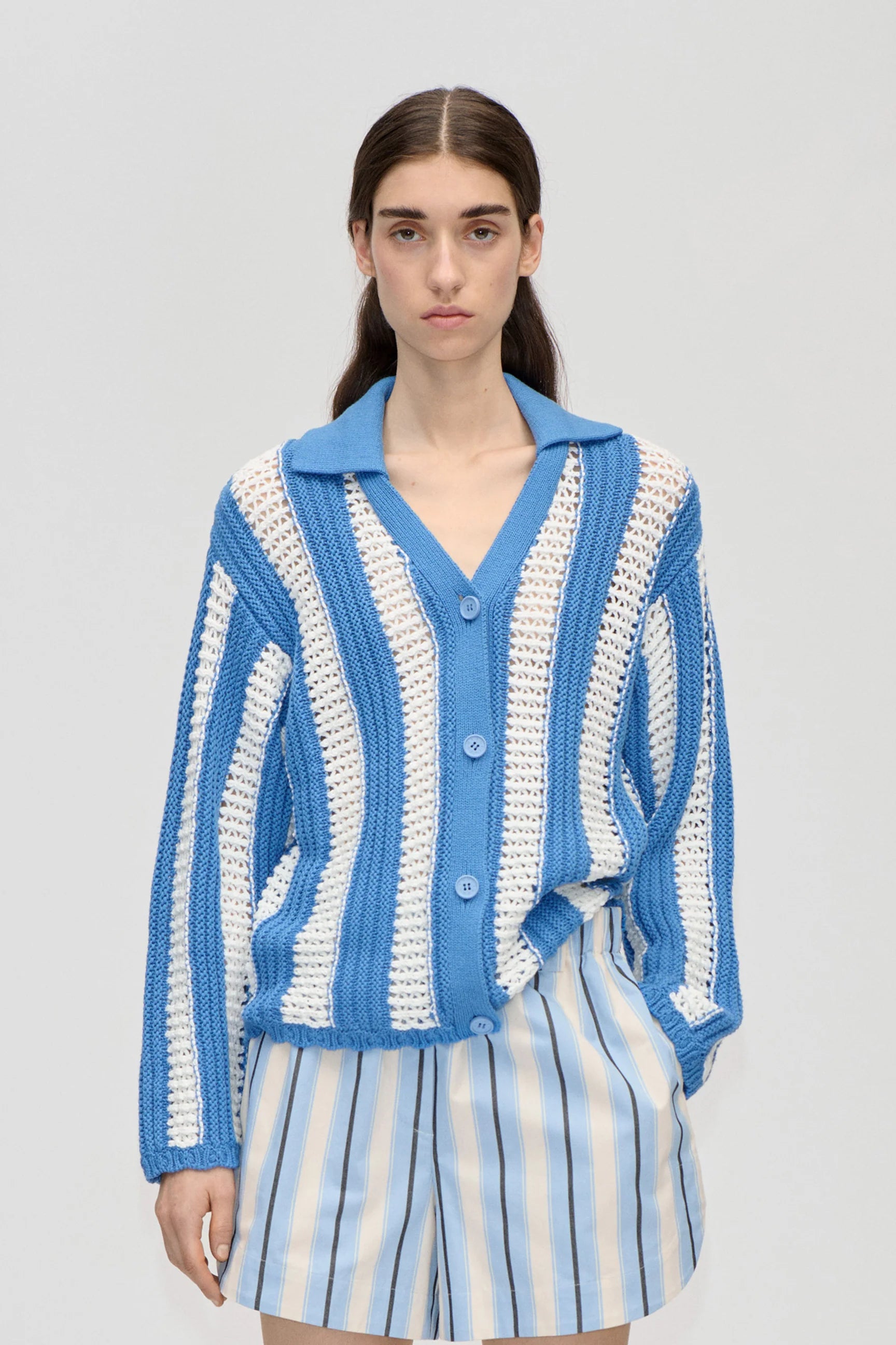 STINE GOYA Cardigan "Baseball stripes"
