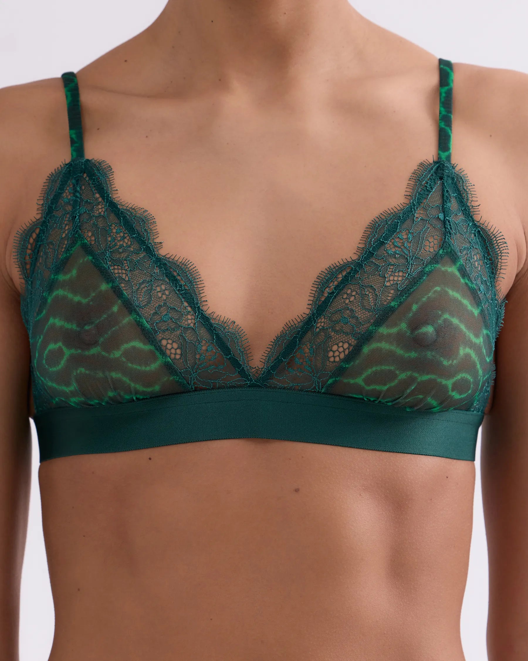 LOVE STORIES Bra "Love Lace" dark green
