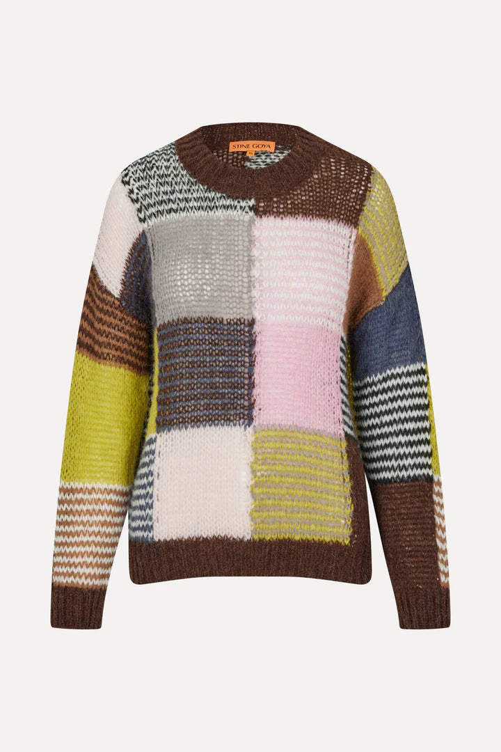 Stine Goya Pullover Jumper Multi Checks