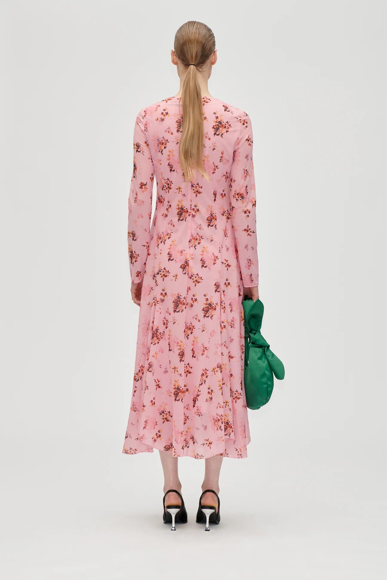 STINE GOYA Ruffling midi dress pink magnolia