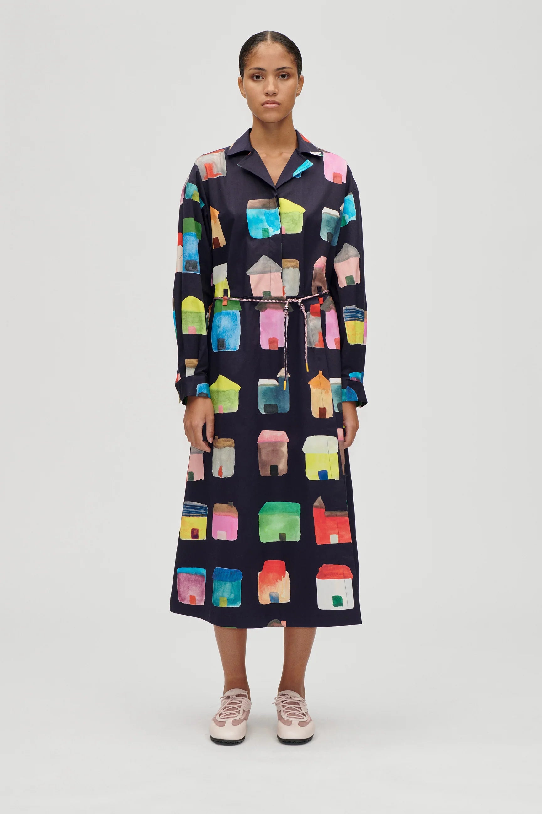 STINE GOYA Workwear Midi Dress "Refugios"