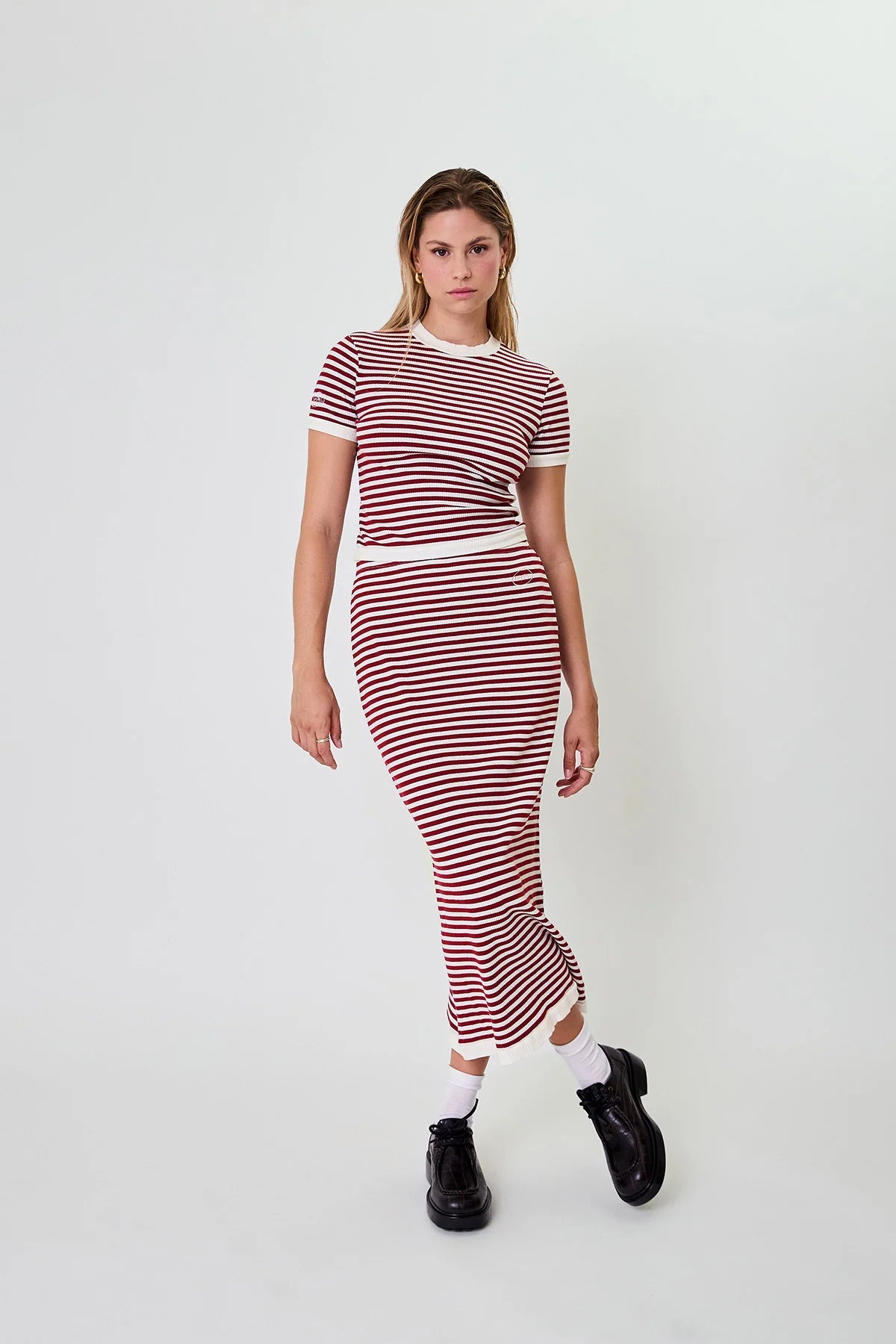 OH APRIL Skirt "Lior" striped cherrywood