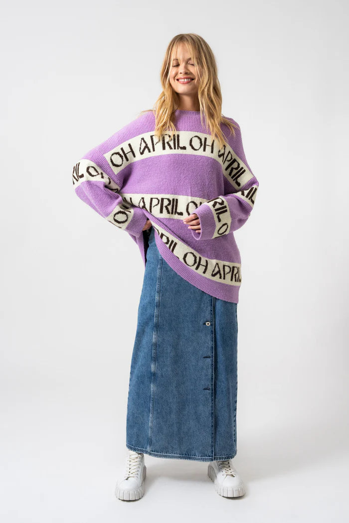 Oh April Sweater Knit "Billie" bright lilac