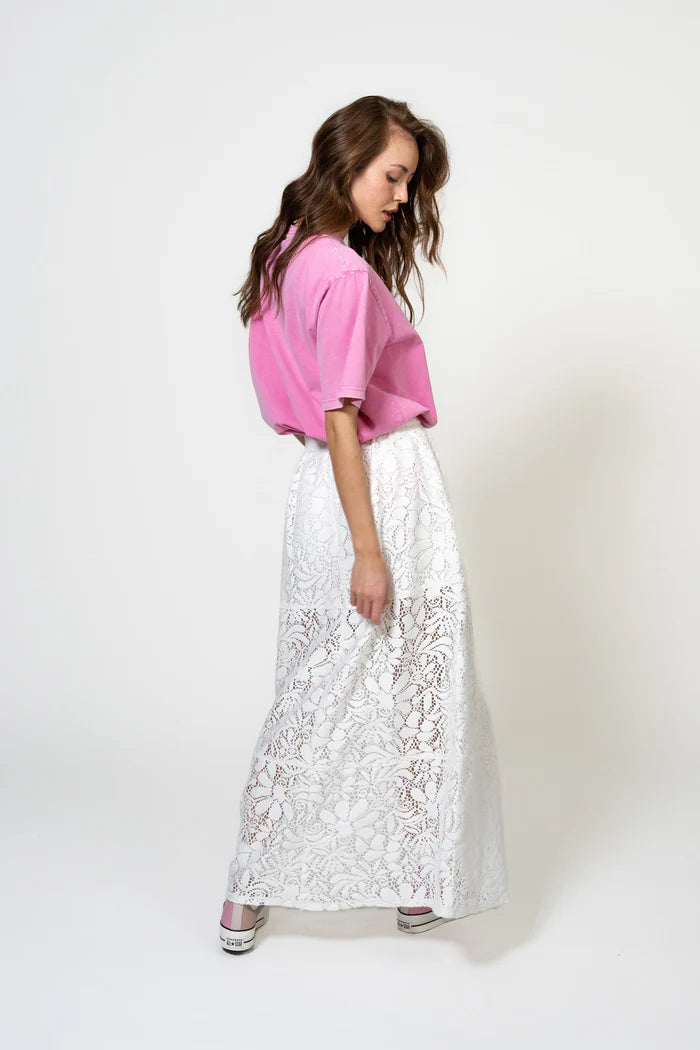 Oh April Lace Skirt Cherimoya white