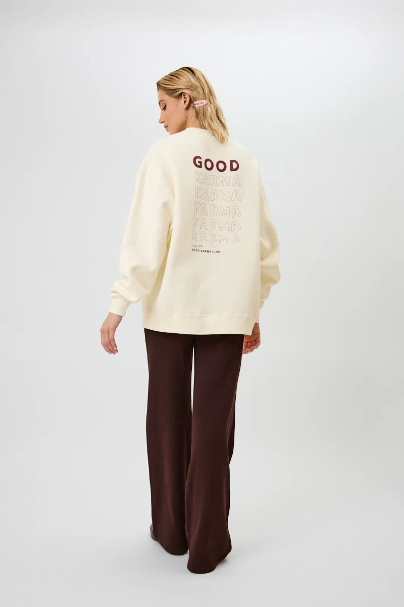 OH APRIL Sweater "Good Karma" offwhite