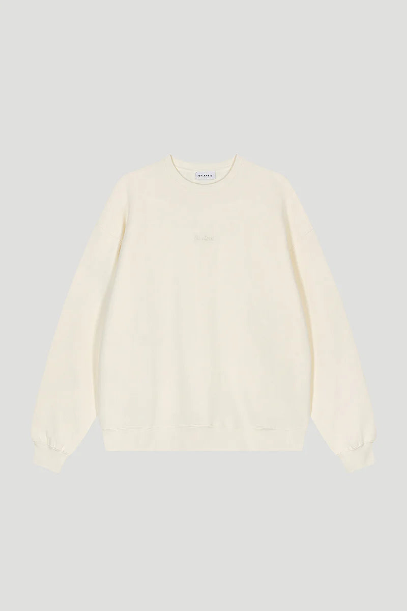 OH APRIL Sweater "Good Karma" offwhite