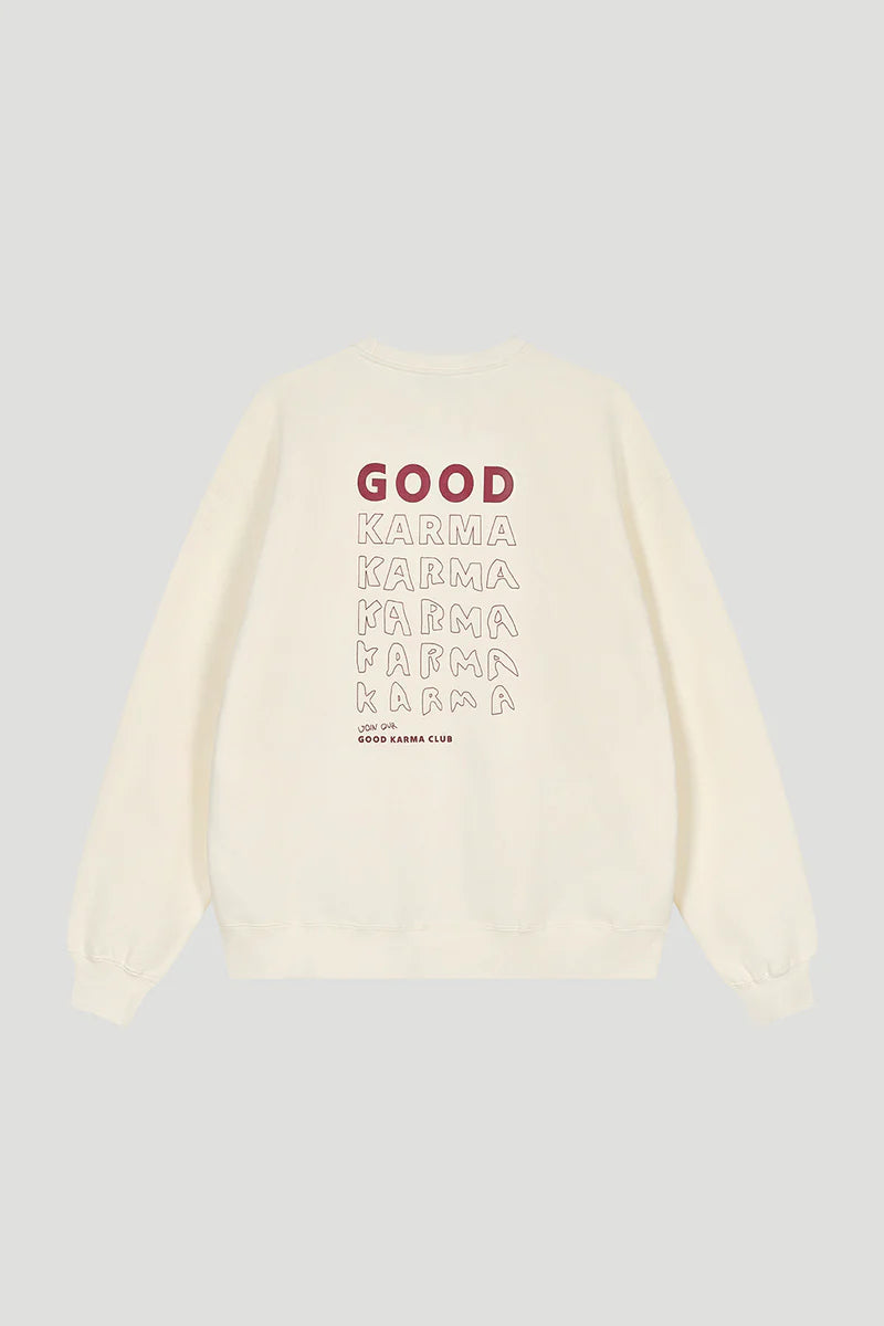 OH APRIL Sweater "Good Karma" offwhite