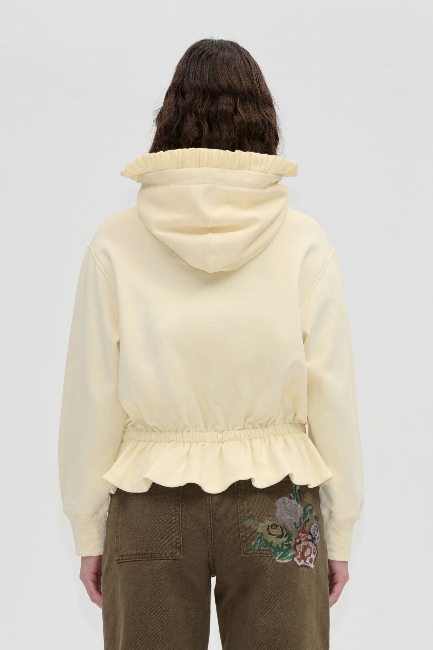 STINE GOYA Hoodie "Ruffled" buttercream