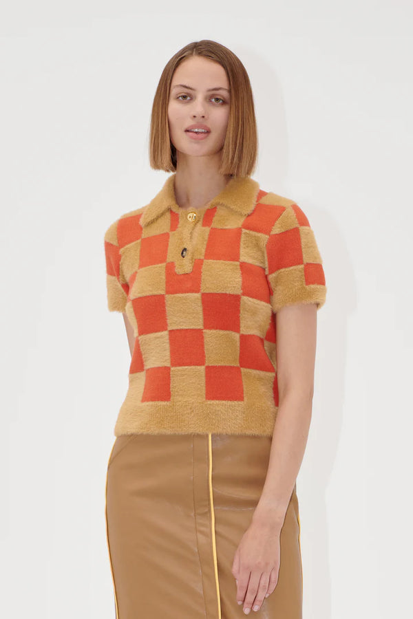 Stine Goya Knit Polo mecca orange