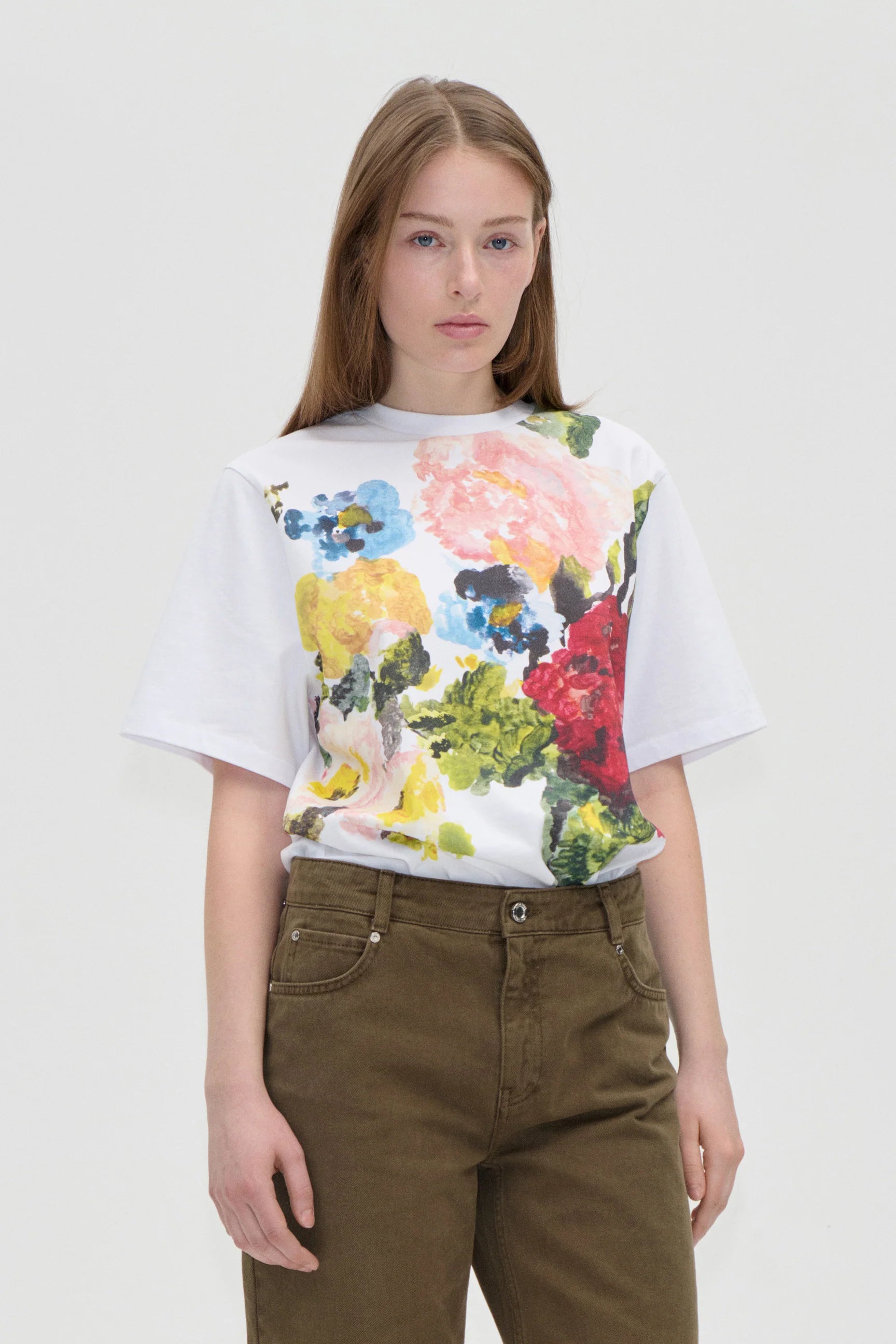 STINE GOYA T-Shirt "Ephemeral bloom" white