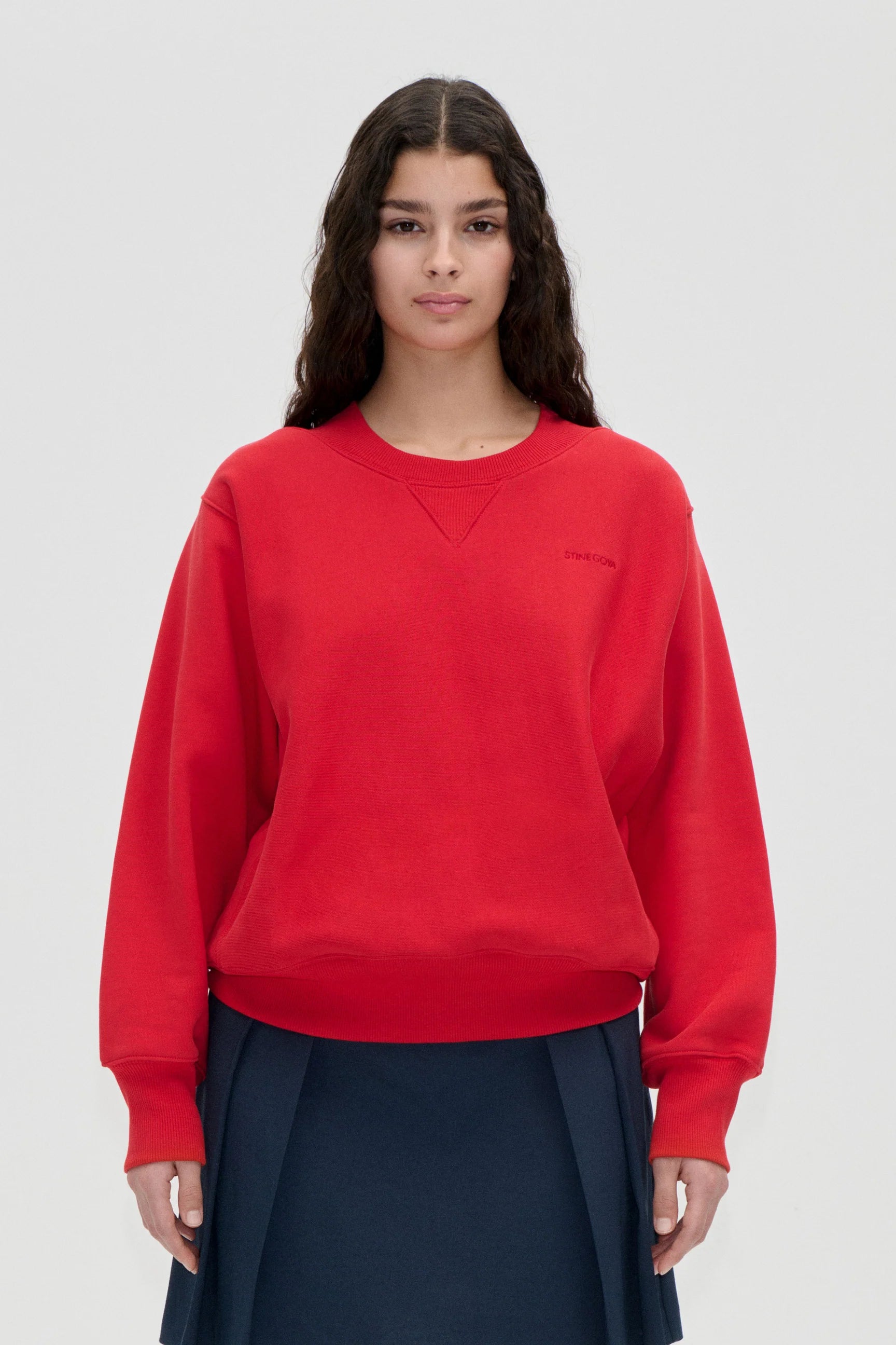 STINE GOYA Sweater "Side panel" fiery red
