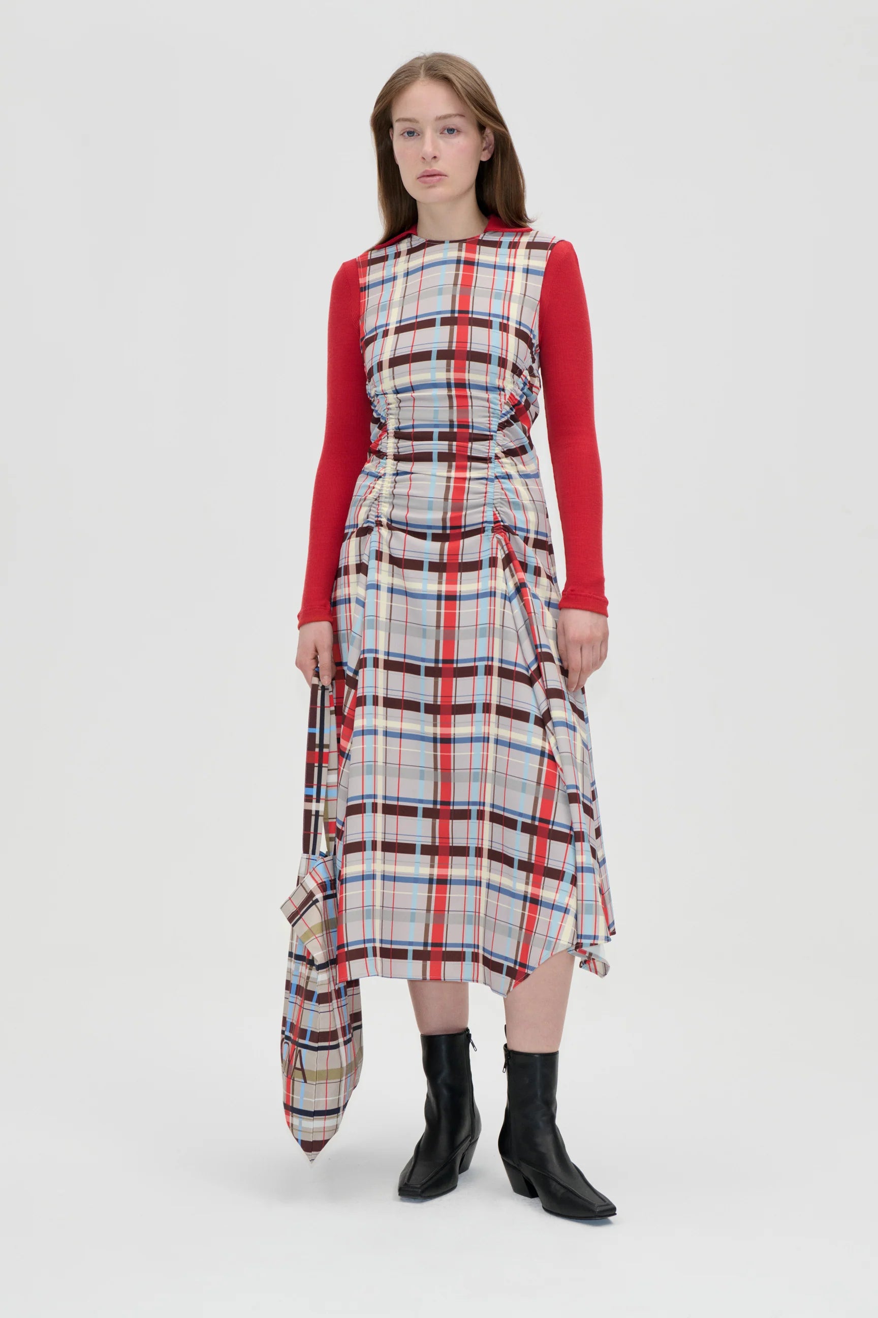 STINE GOYA Dress "Scarlet grid"