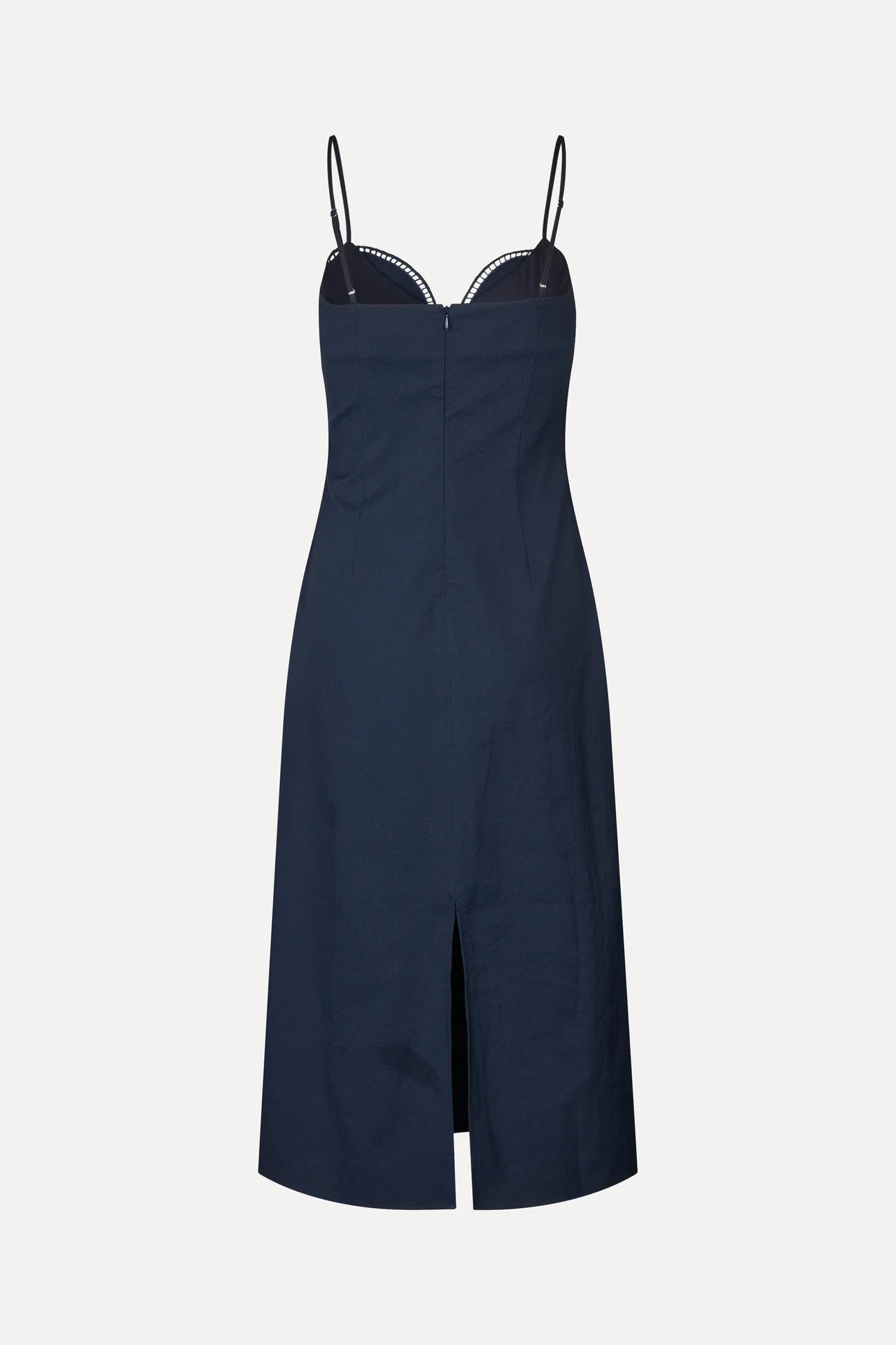 STINE GOYA Dress "Strap Eyelet Midi" navy