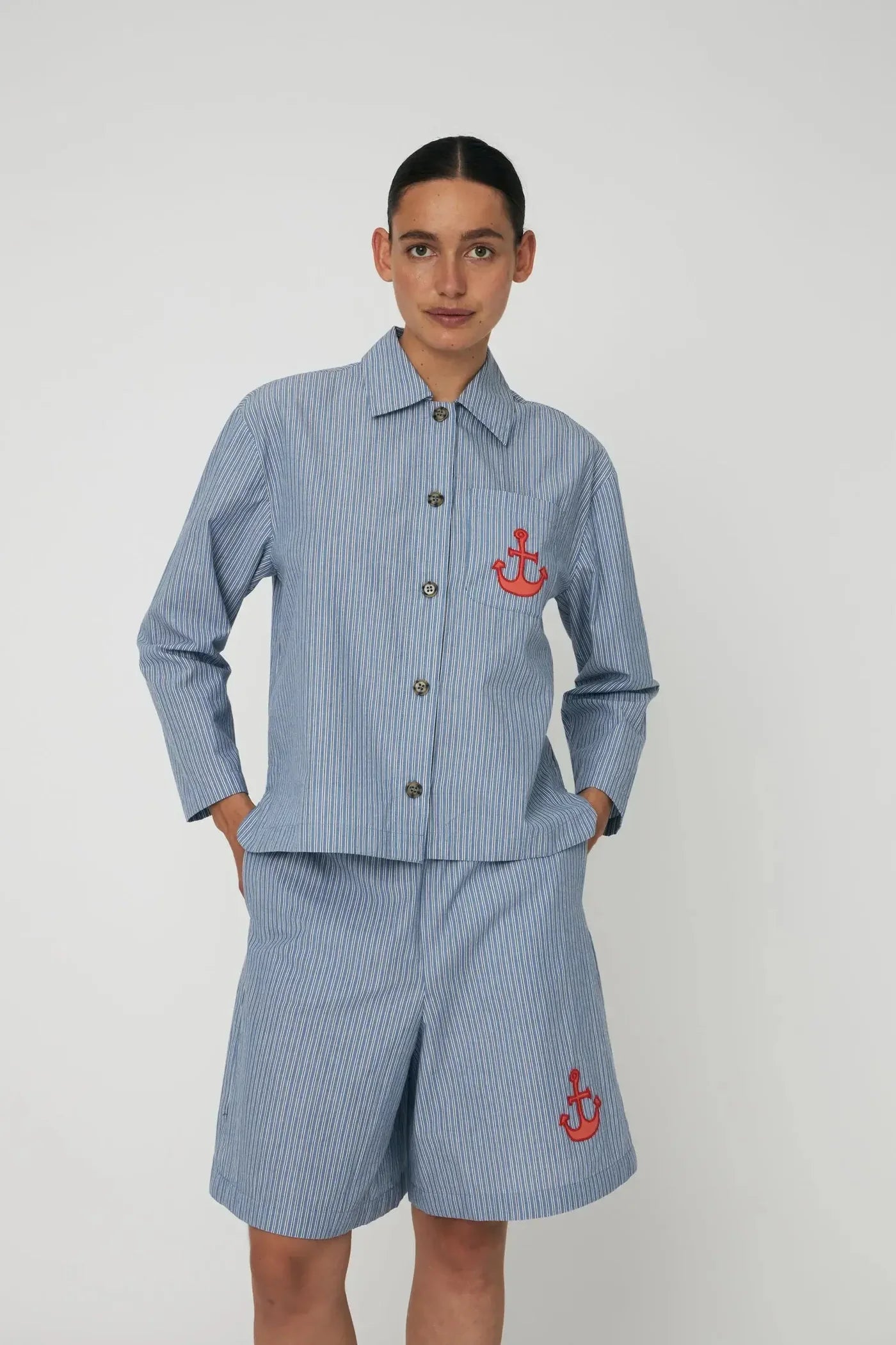 STELLA NOVA Shirt "Anchor" blue stripes