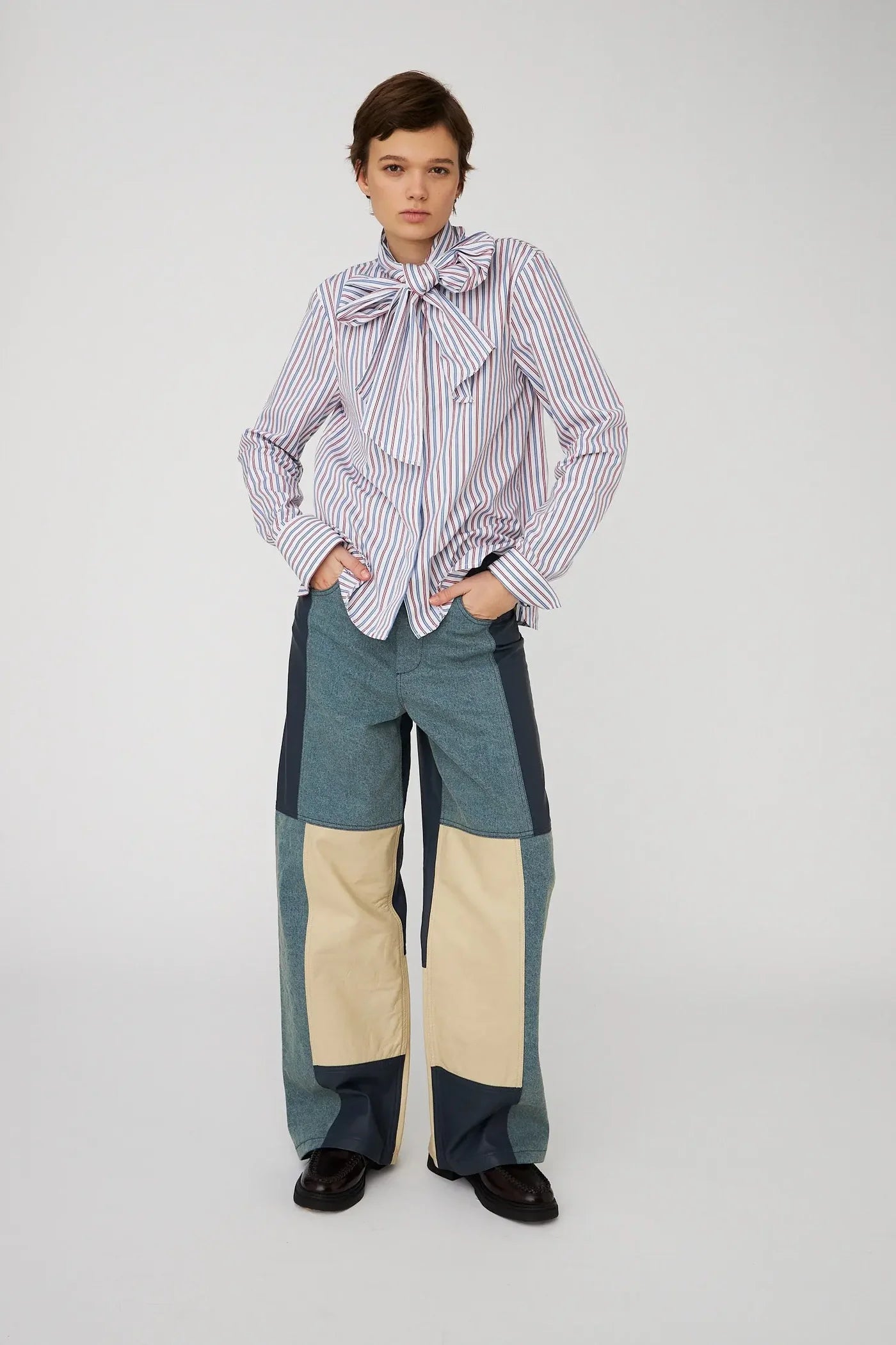 STELLA NOVA Striped bow shirt