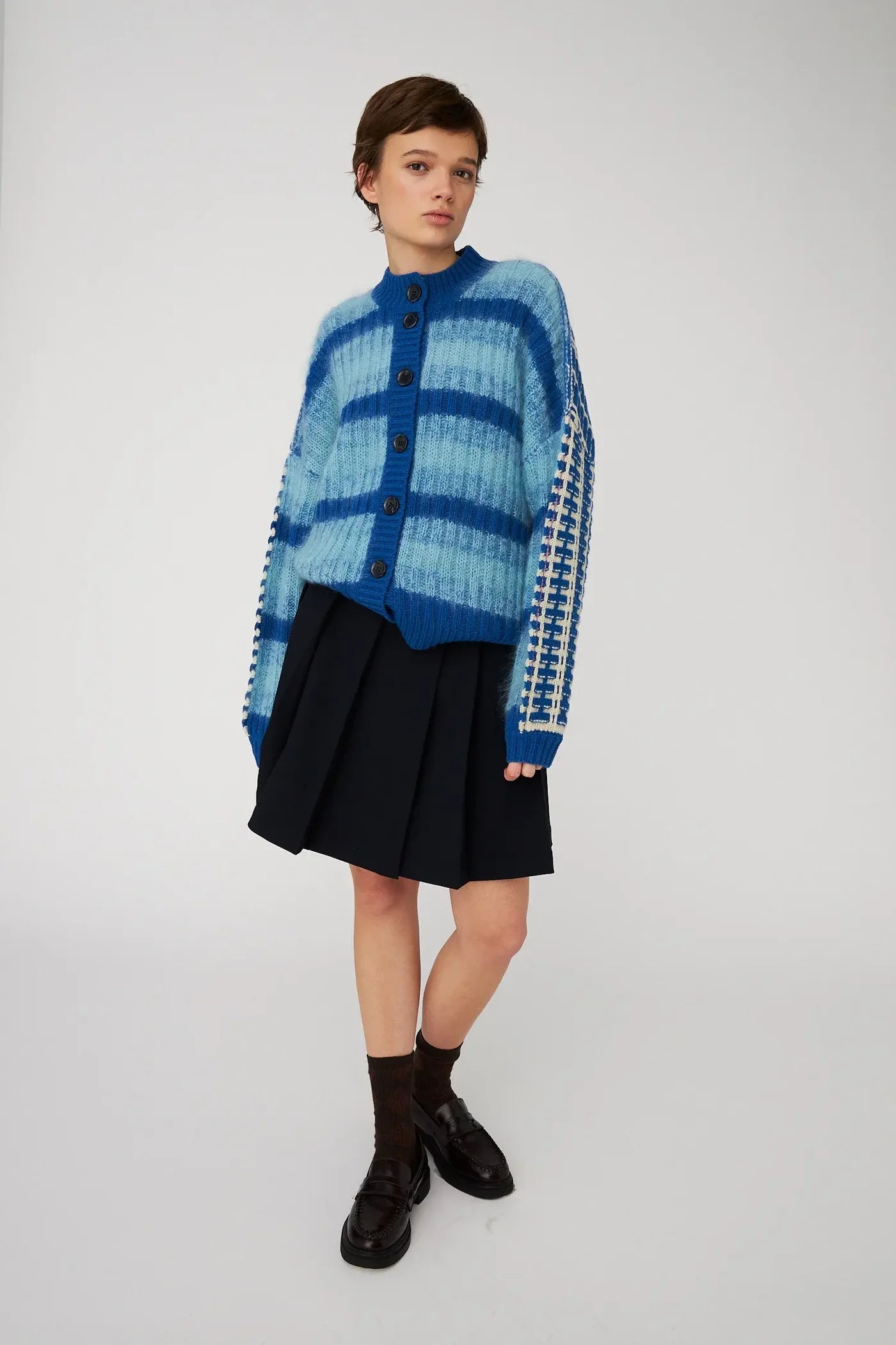 STELLA NOVA Cardigan Blue Stripes